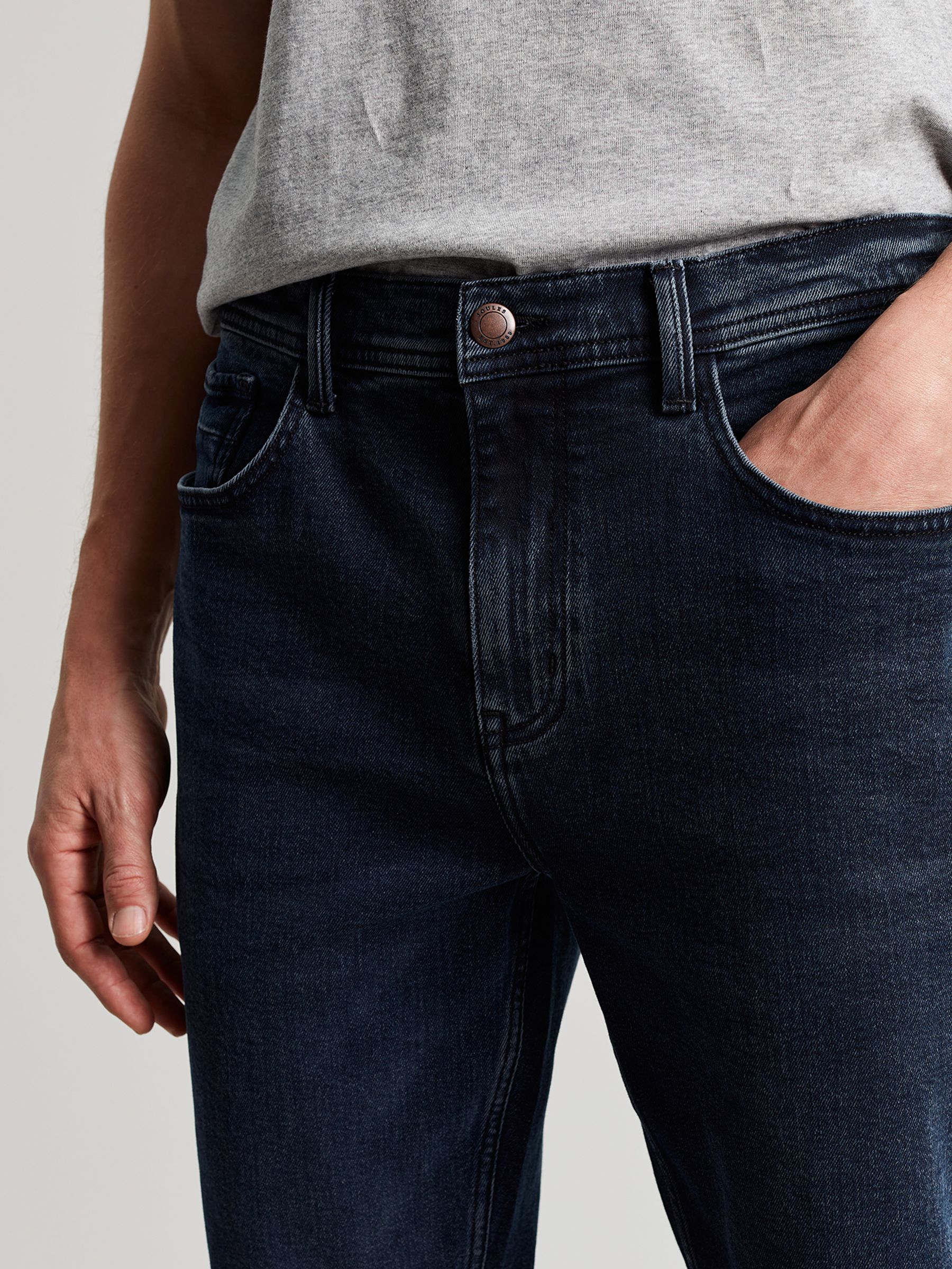 Oakham Ink Wash Blue Slim Fit Five Pocket Denim Jeans - Image 4 of 5