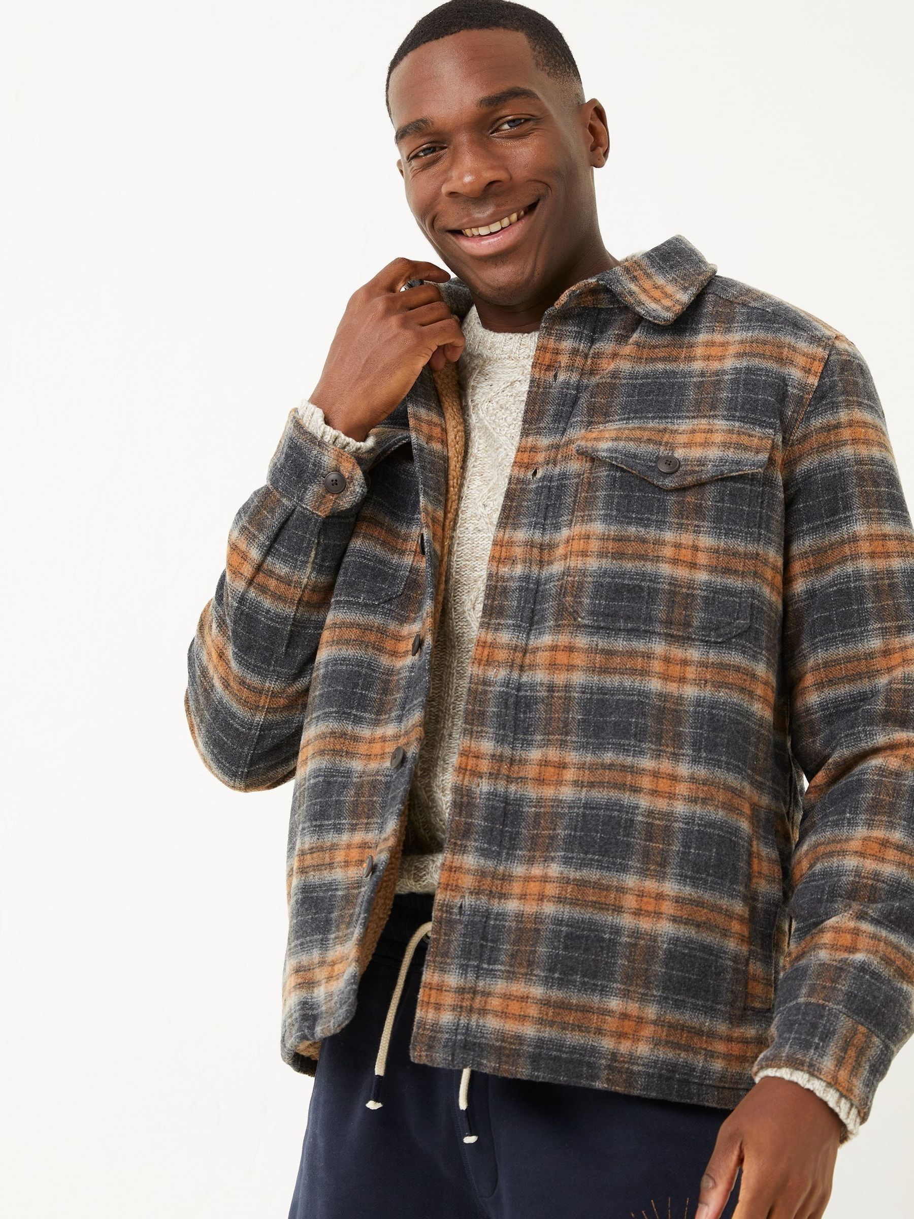Grey Fjord Check Overshirt - Image 1 of 4