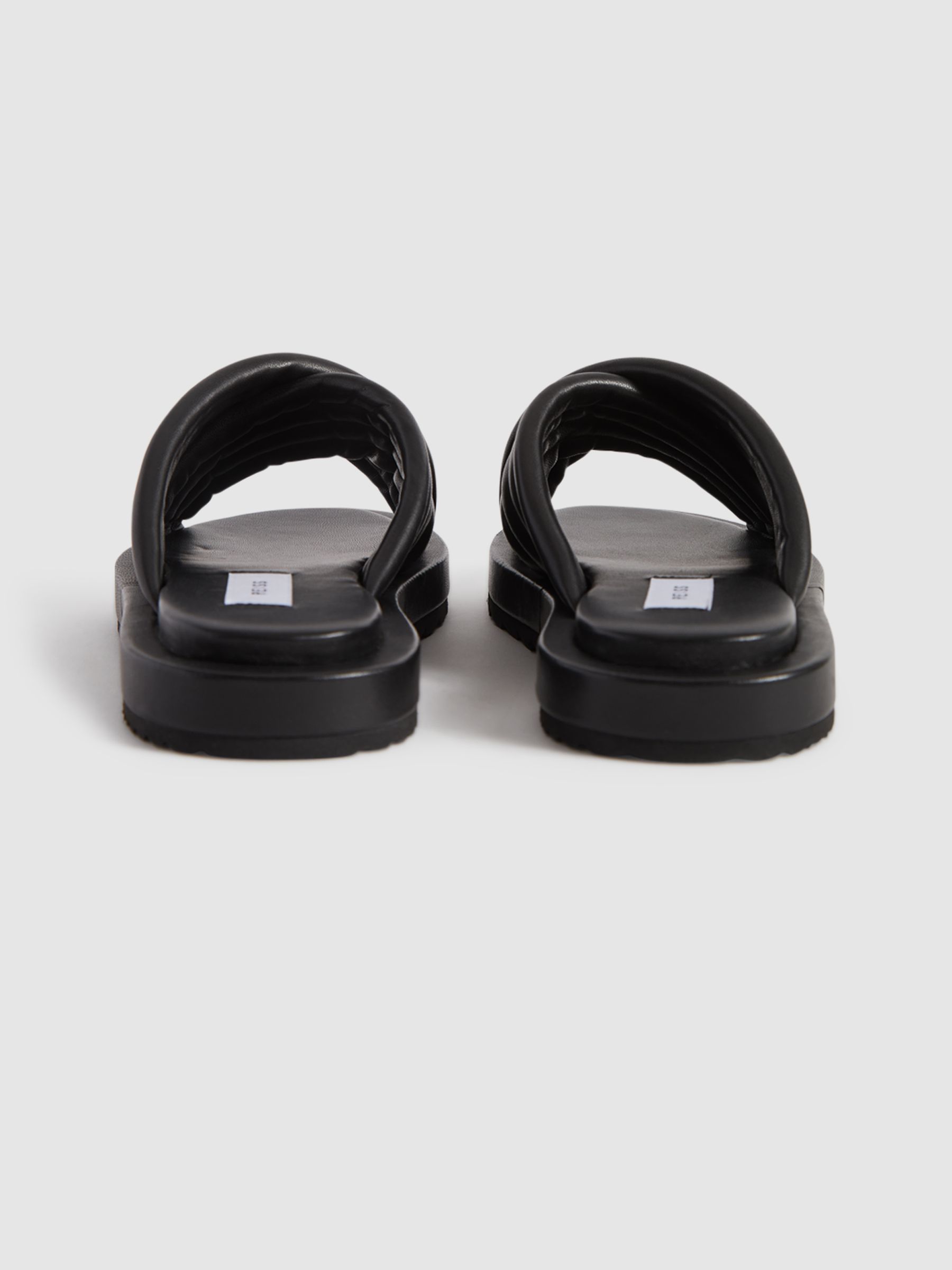 Leather Sliders in Black - Image 9 of 9
