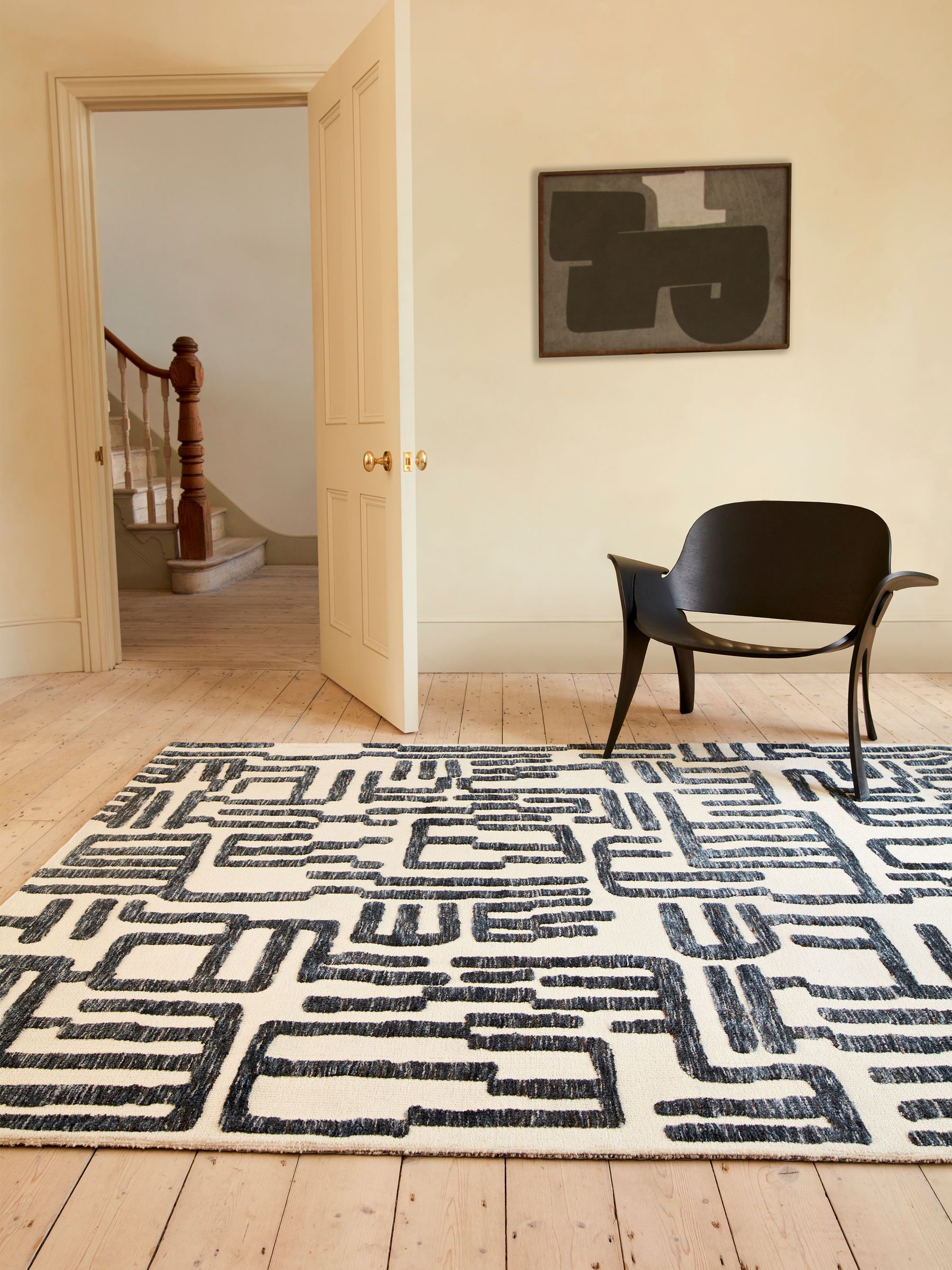 Asiatic Rugs Cream Mason Script Rug - Image 1 of 6