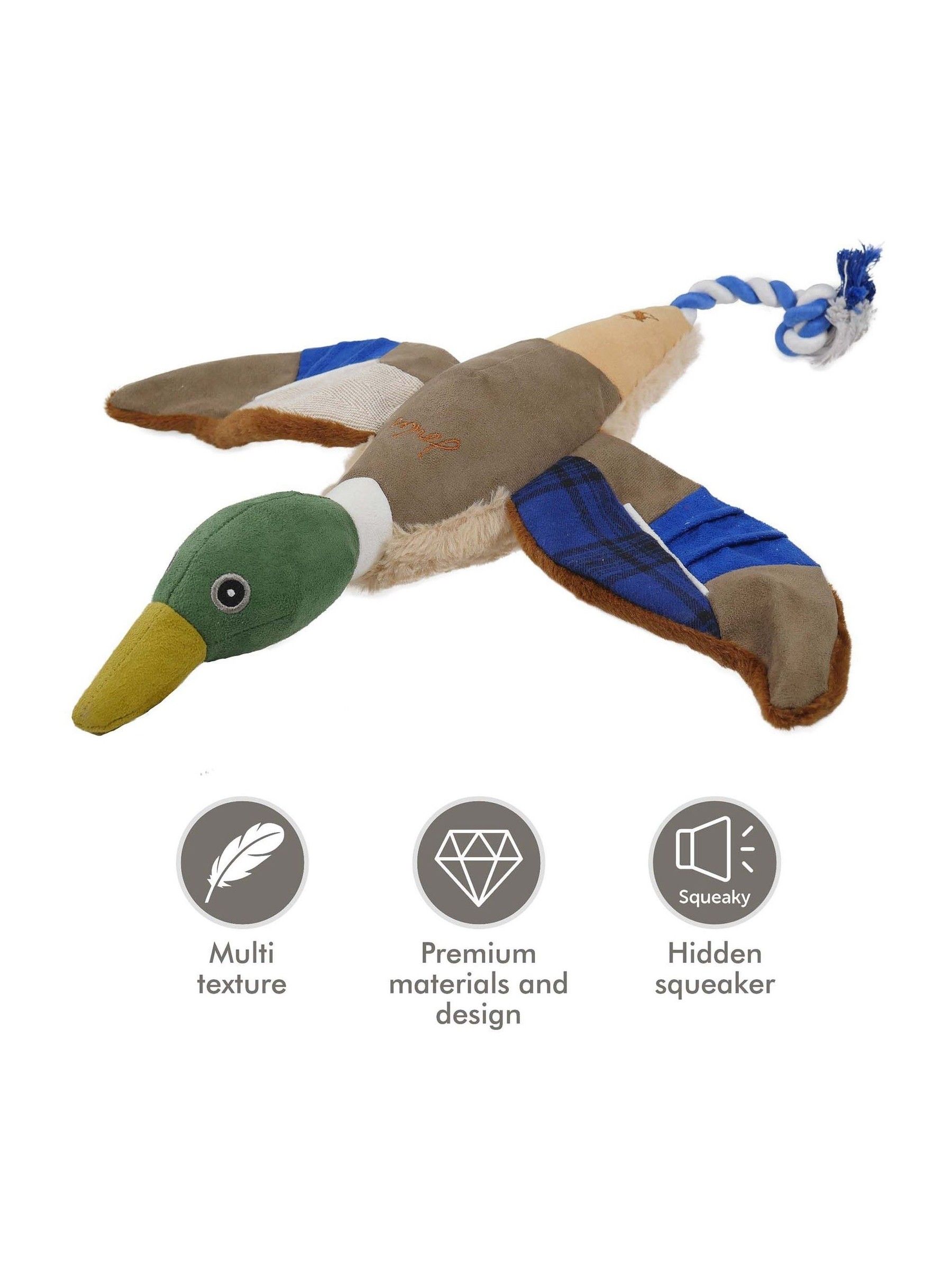 Blue Premium Plush Duck Dog Toy - Image 2 of 4