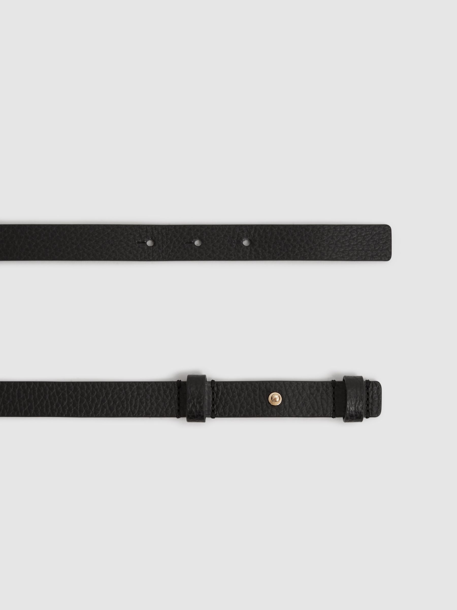 Leather Square Hinge Belt in Black - Image 3 of 4