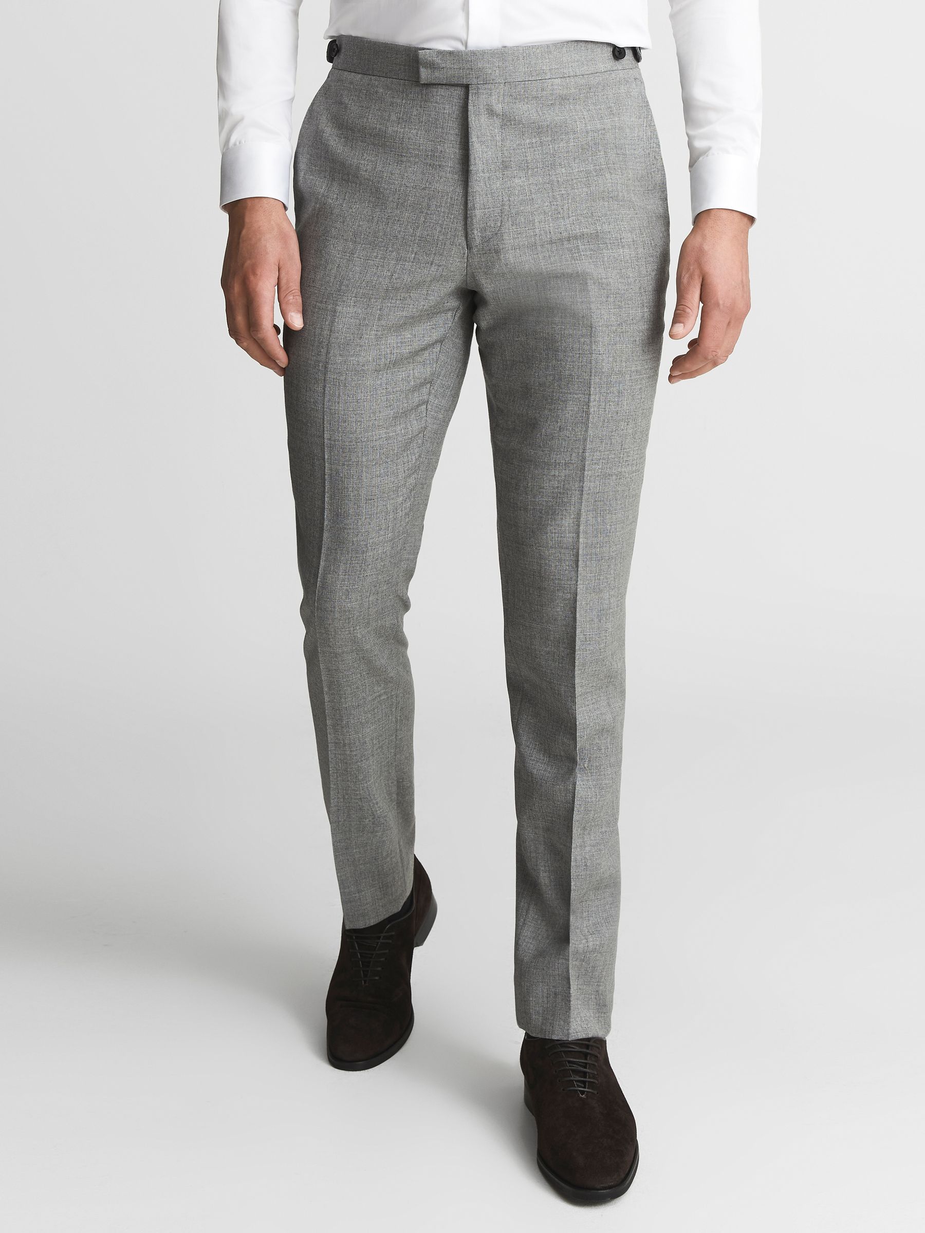 Buxley Grey Wool Wedding Suit Mixer Slim Fit Trousers - Image 3 of 5