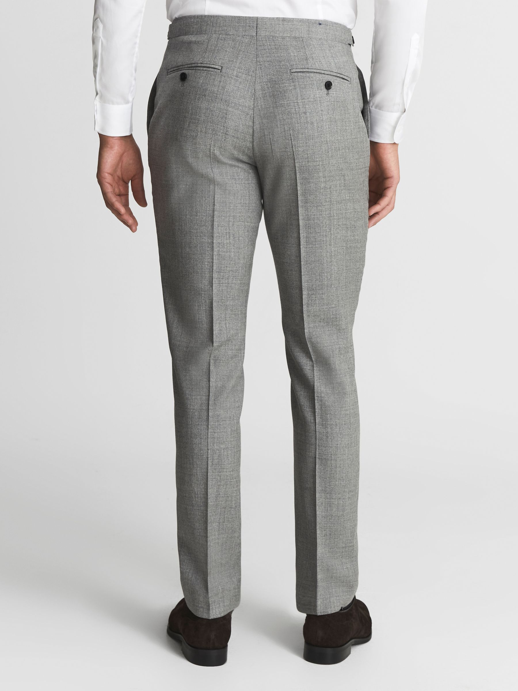 Buxley Grey Wool Wedding Suit Mixer Slim Fit Trousers - Image 5 of 5