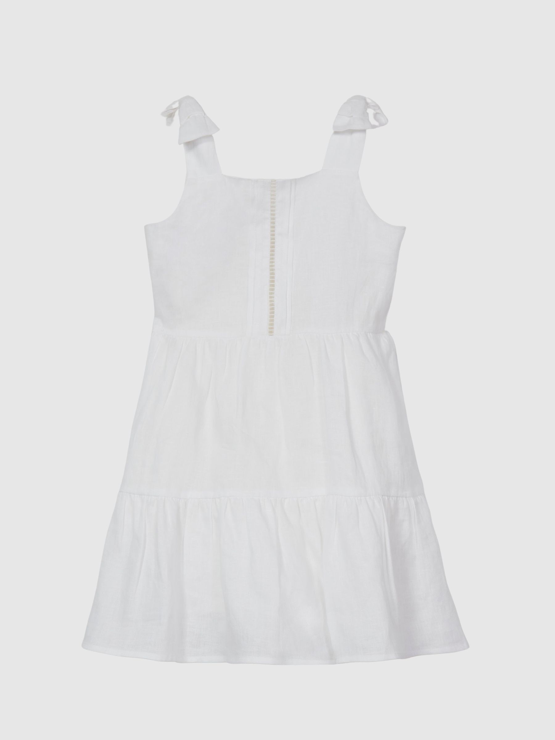 Tie Shoulder Mini Dress in White - Image 2 of 5