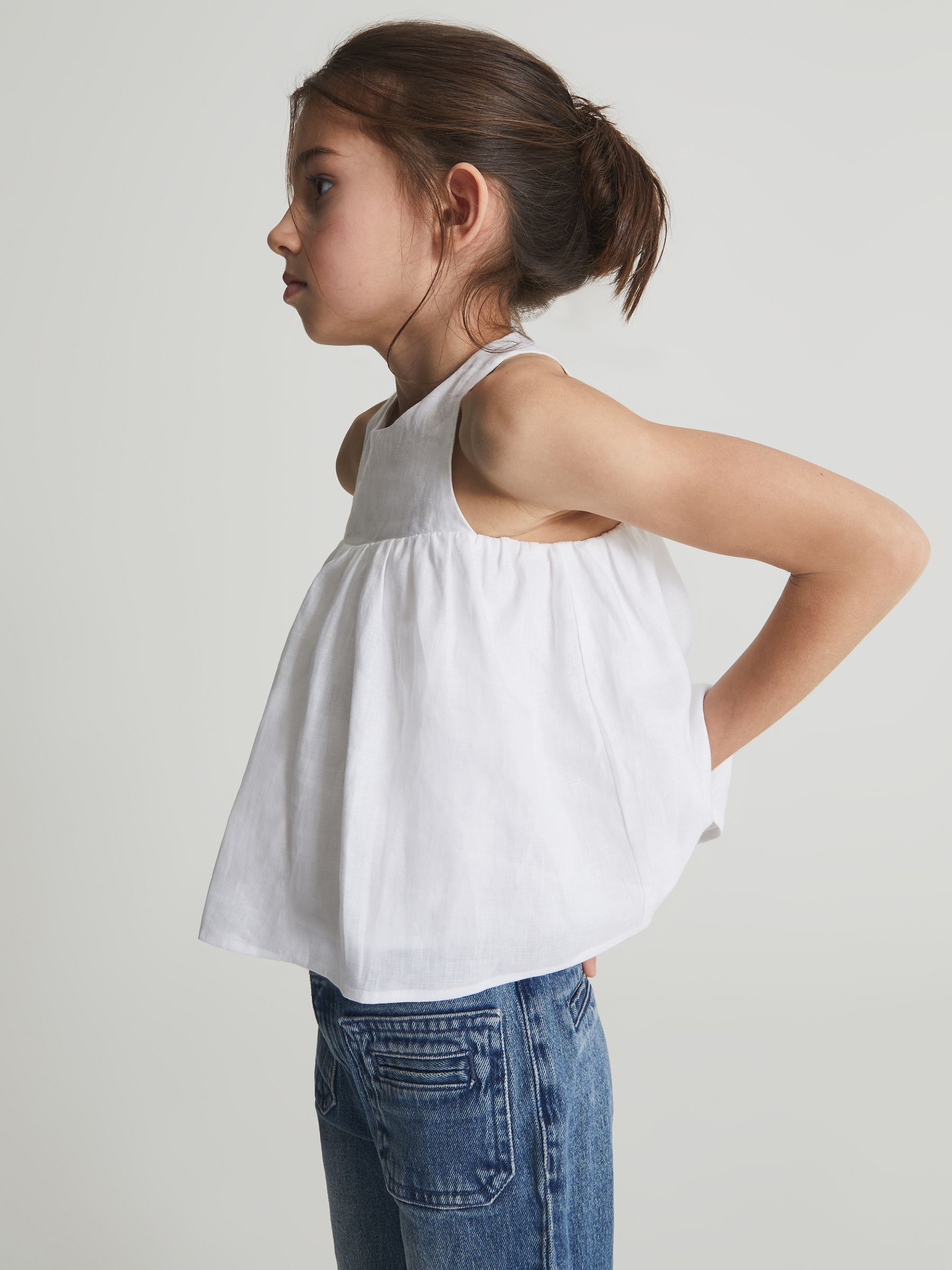 Linen Top in White - Image 1 of 6