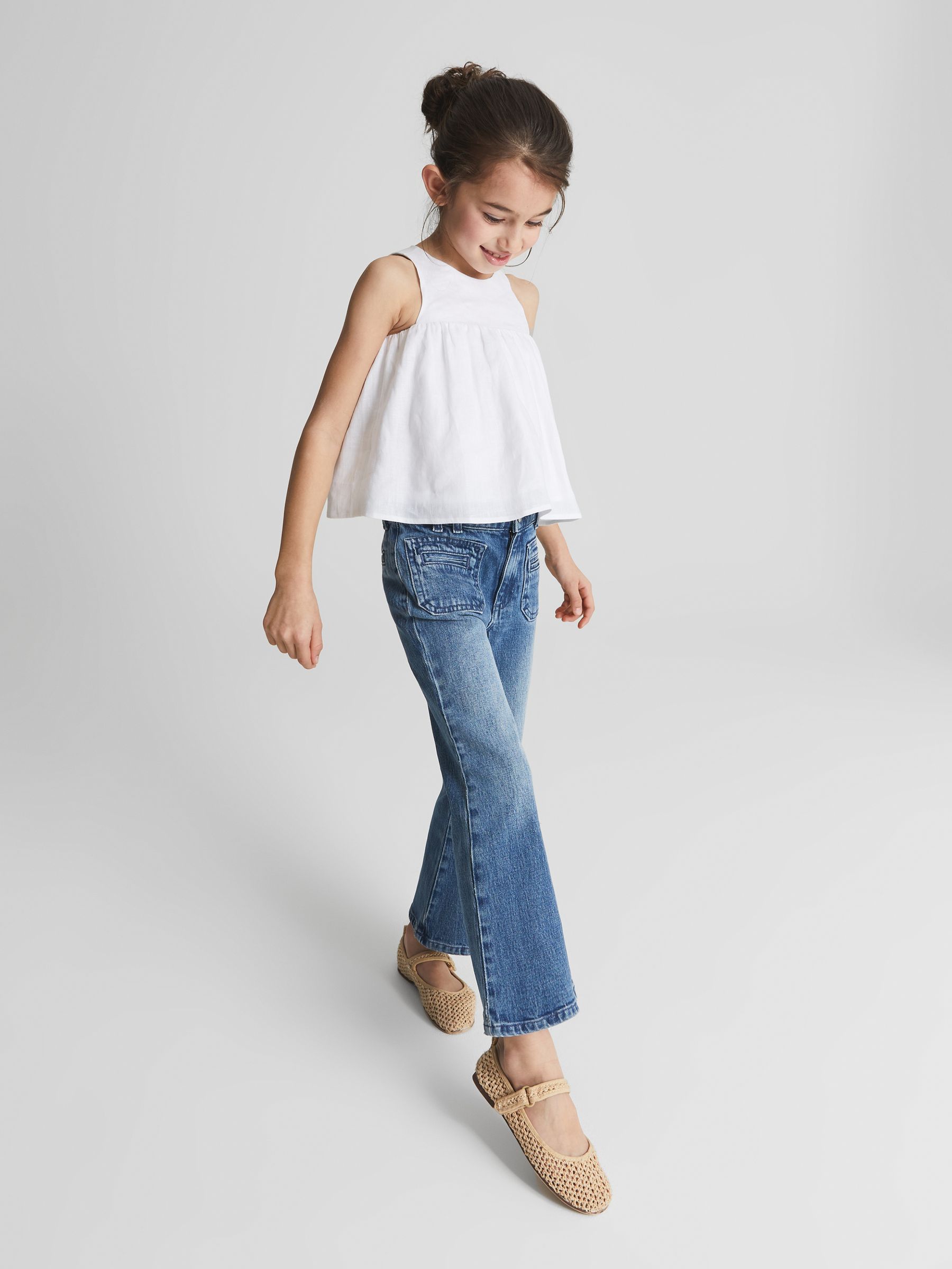 Linen Top in White - Image 3 of 6