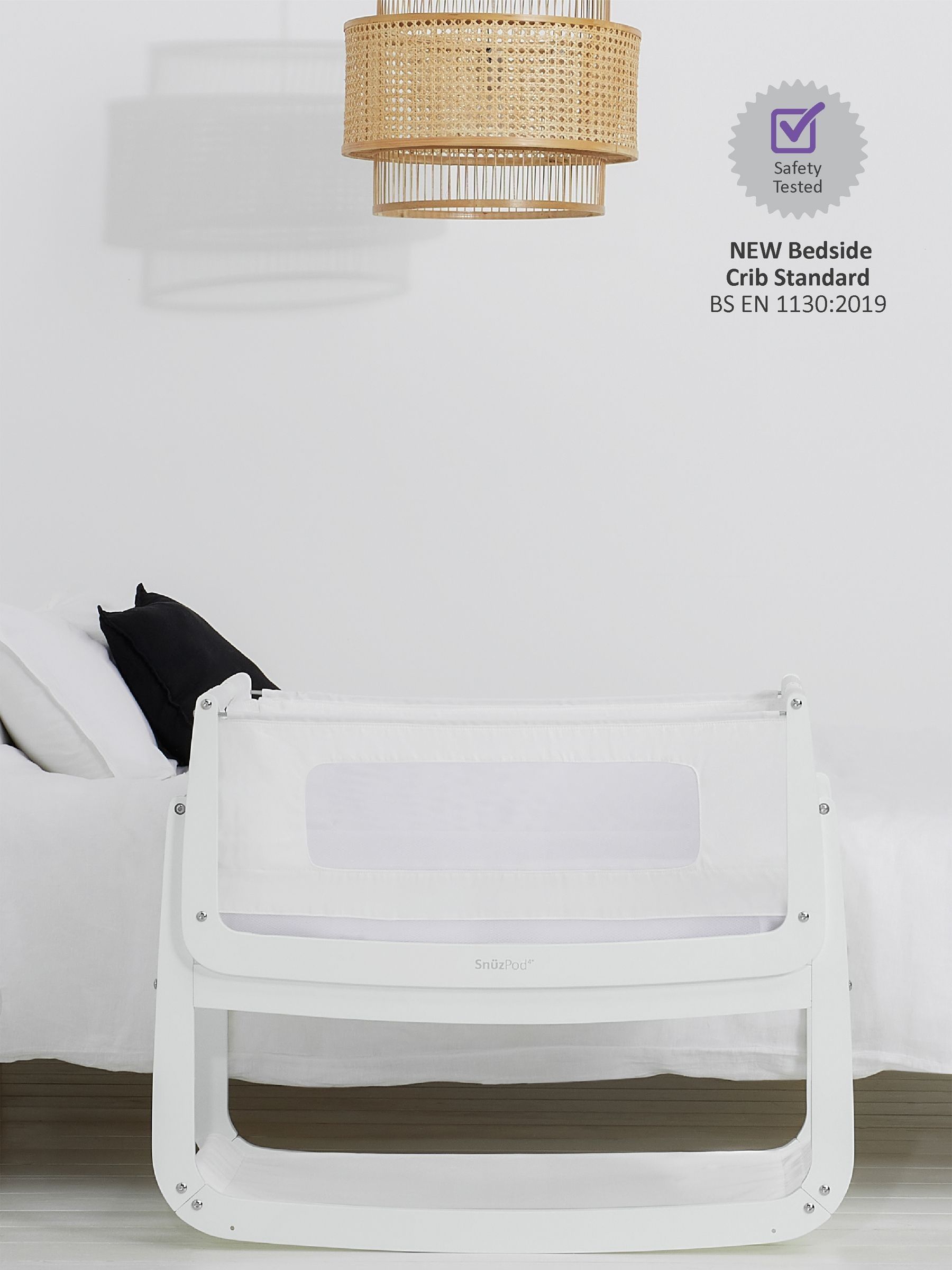 Snuz 4 Piece White SnuzPod4 Bedside Crib Bundle - Image 2 of 10