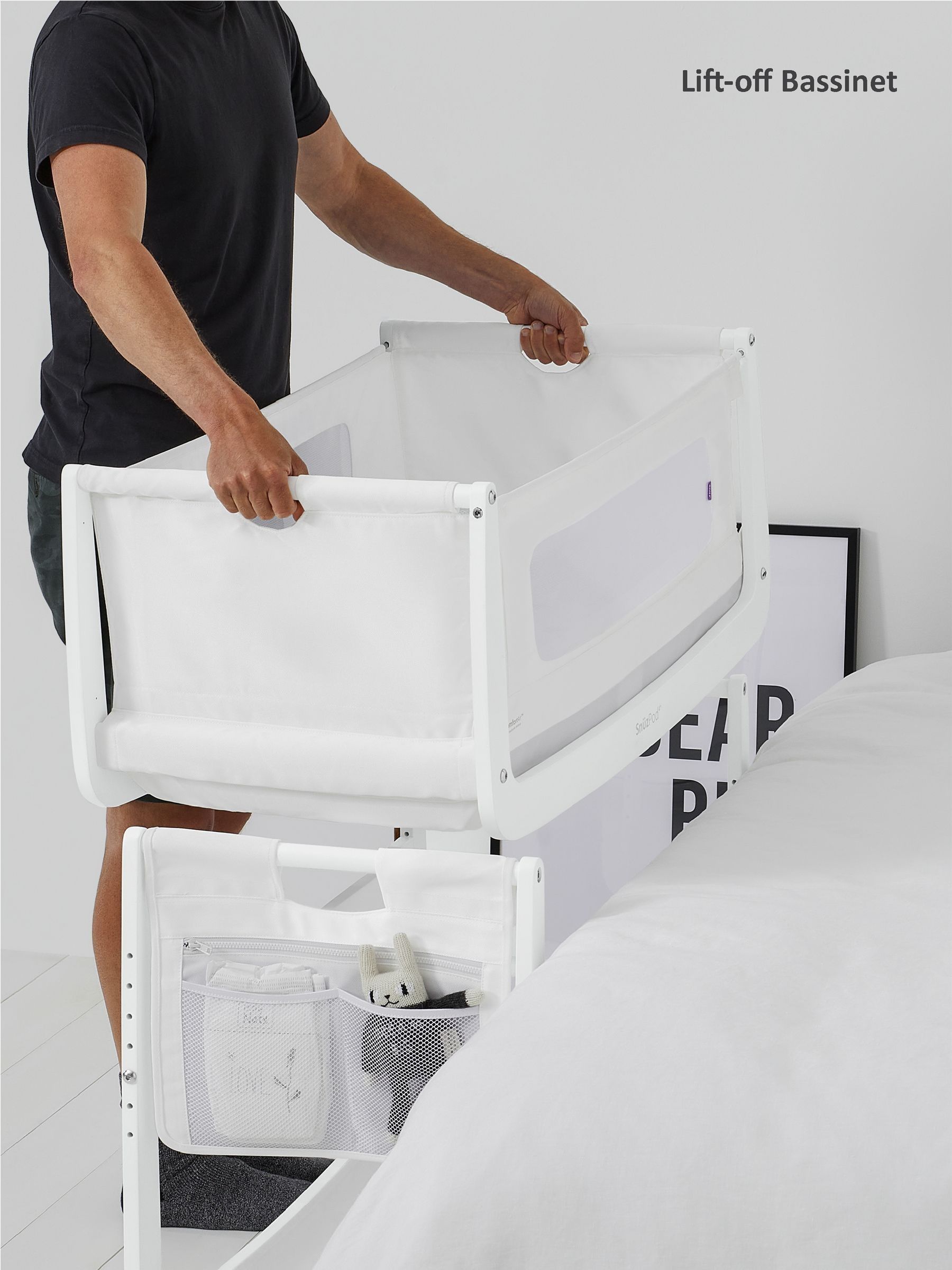 Snuz 4 Piece White SnuzPod4 Bedside Crib Bundle - Image 8 of 10
