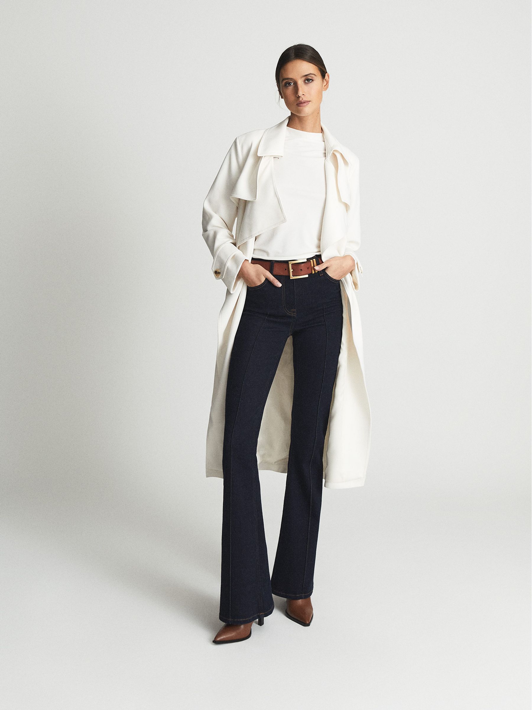 High Neck Jersey Top in Cream - Image 6 of 6