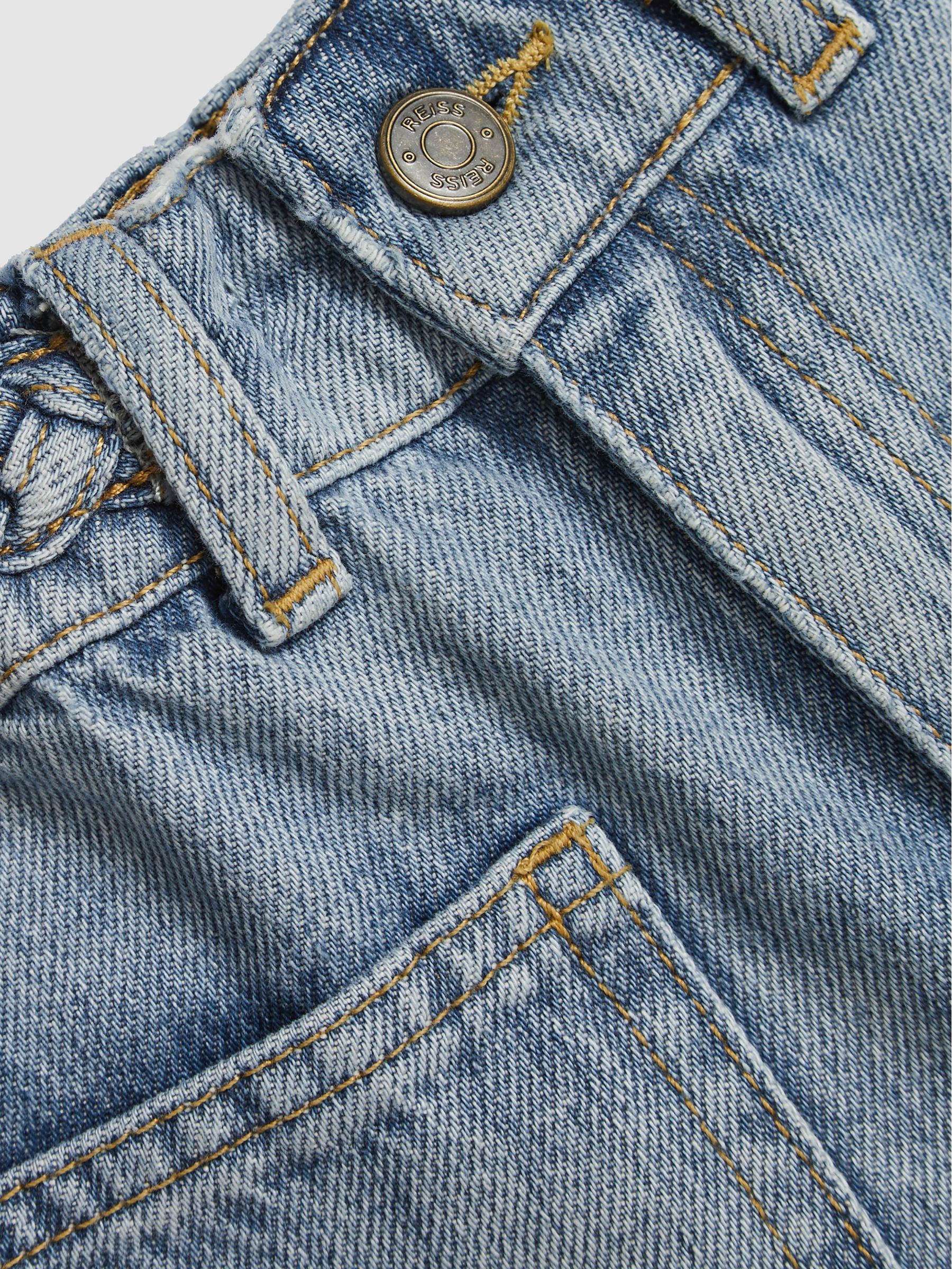 Plait Detail Denim Shorts in Light Blue - Image 6 of 6