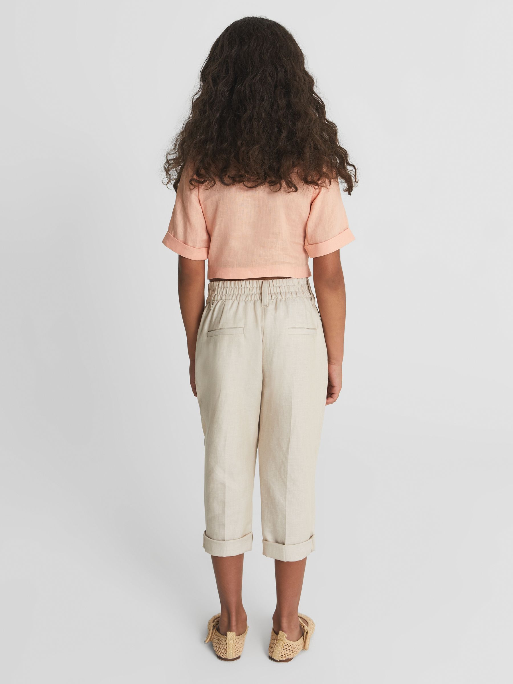 Tie Front Linen Shirt in Pink - Image 5 of 6