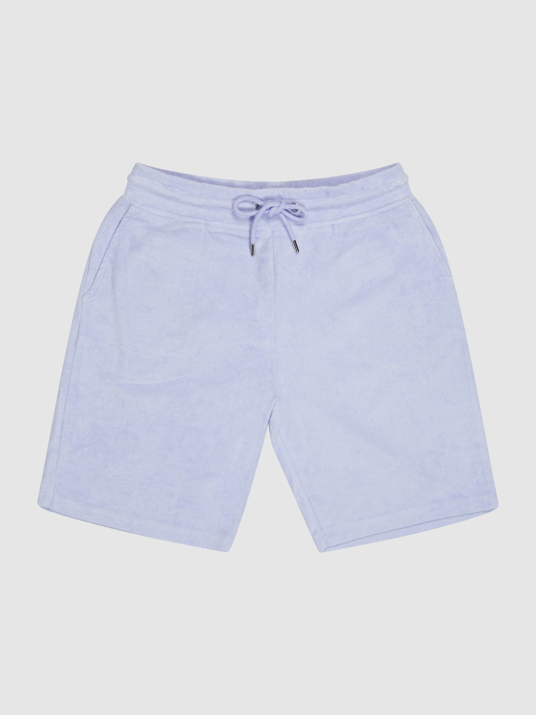 Towelling Shorts in Lilac - Image 2 of 5 Towelling Shorts in Lilac - Image 2 of 5