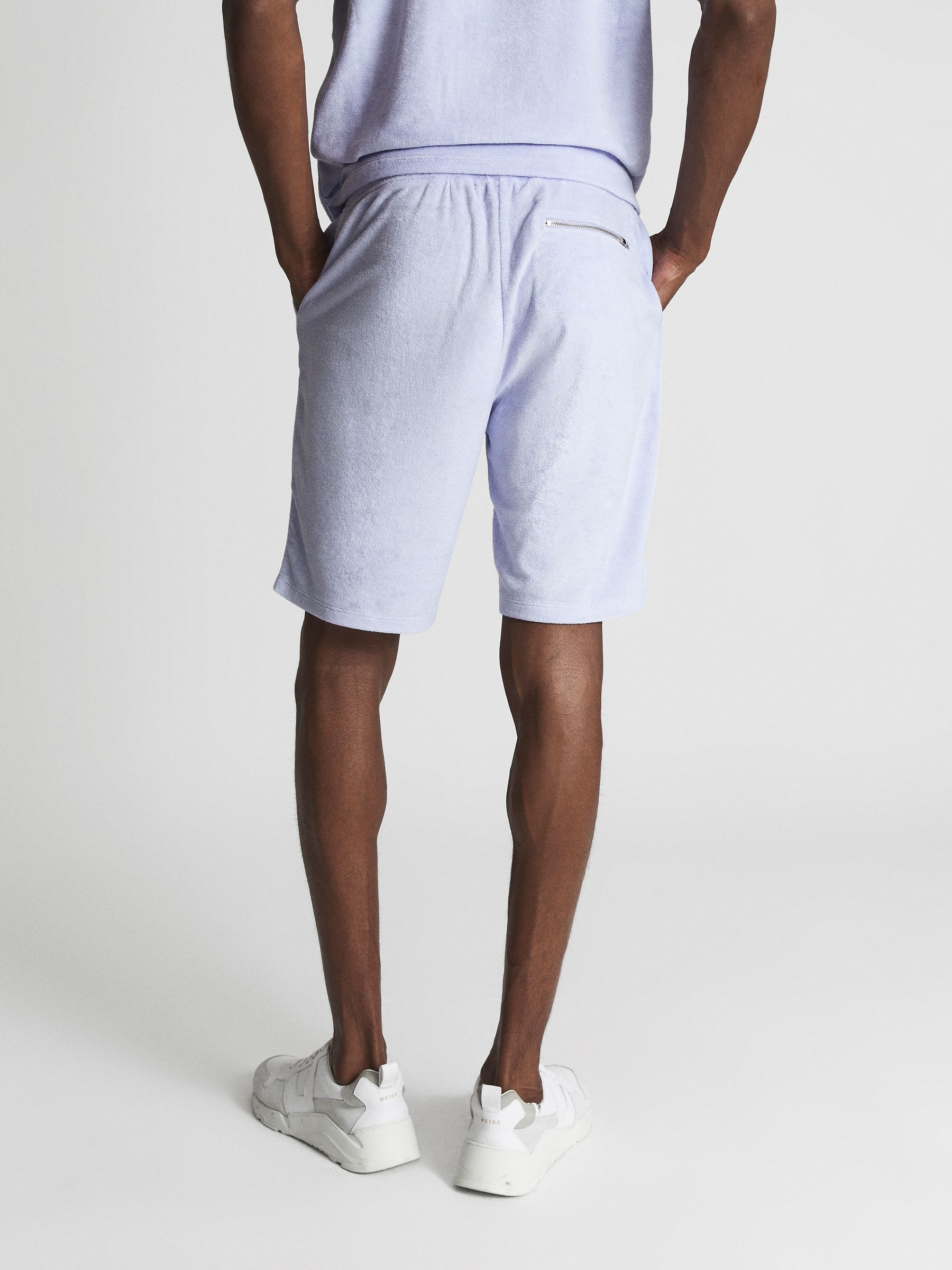 Towelling Shorts in Lilac - Image 5 of 5