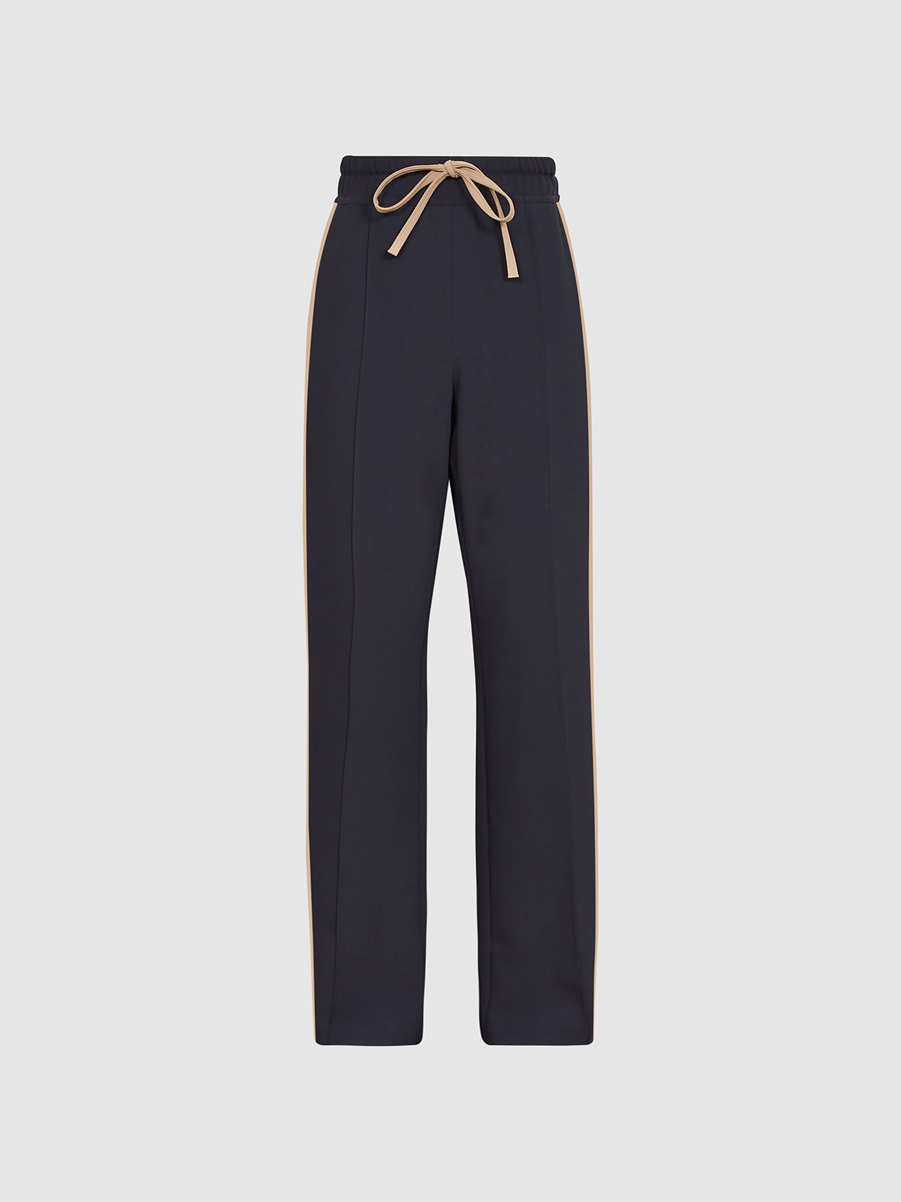 Wide Leg Side Stripe Trousers in Navy - Image 2 of 7
