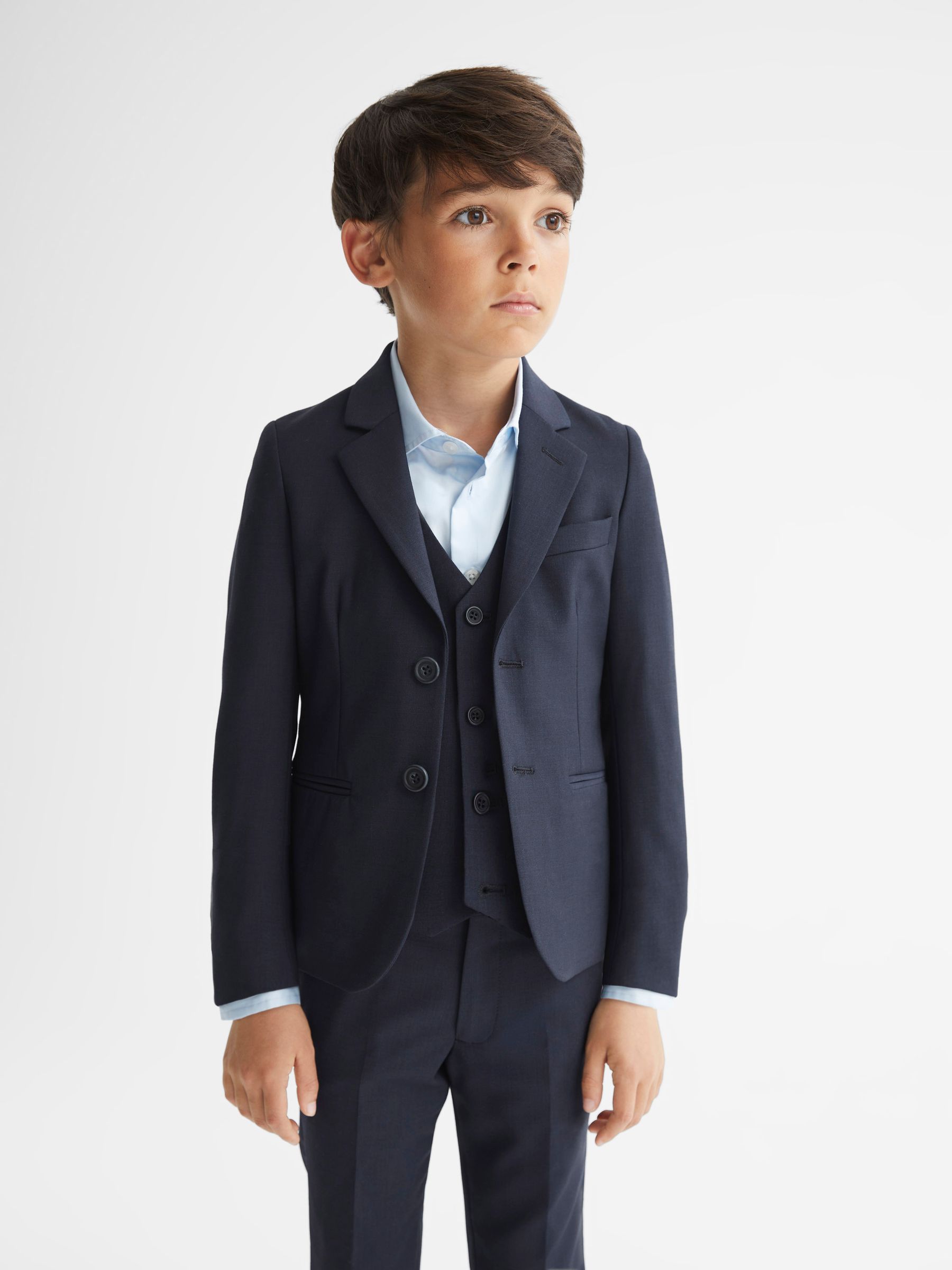 Junior Modern Fit Mixer Blazer in Navy - Image 1 of 6