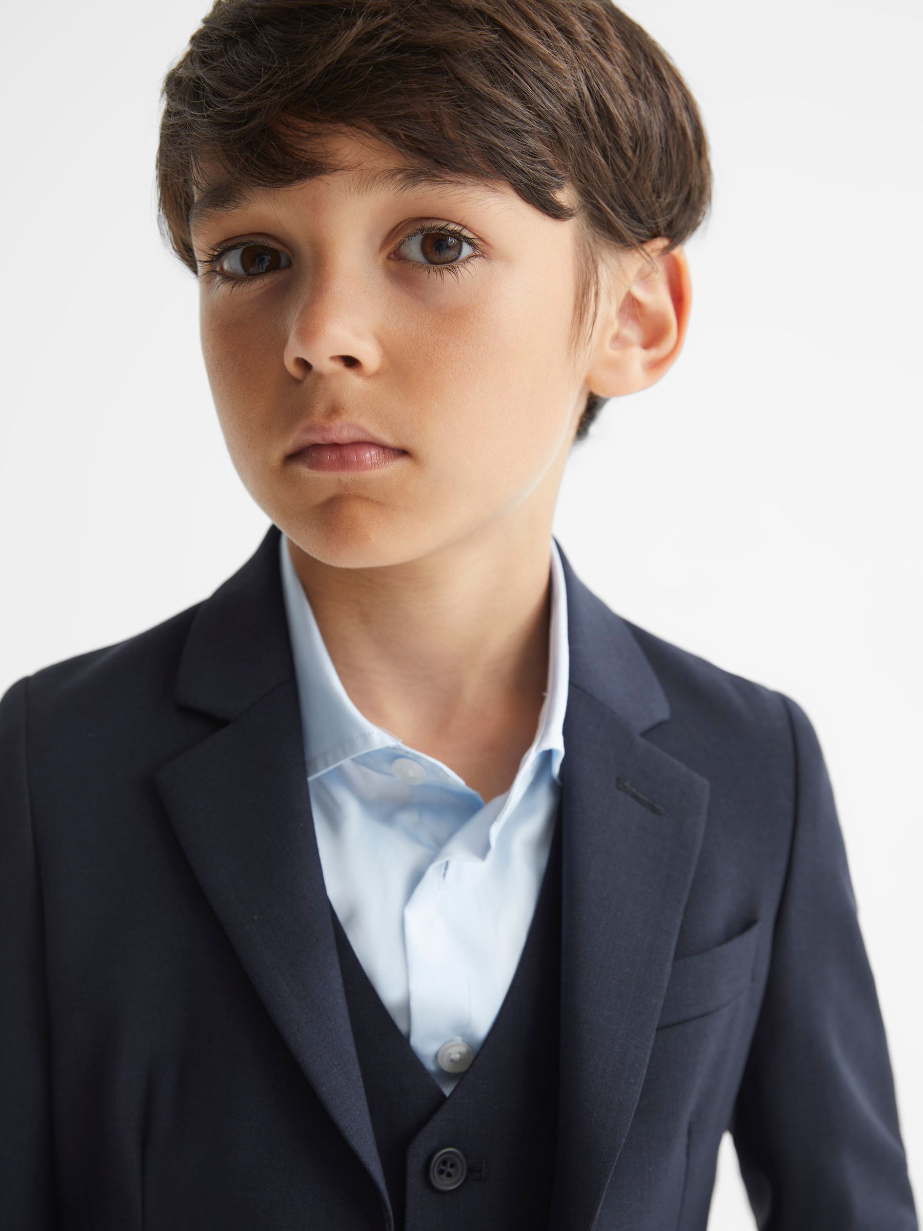 Junior Modern Fit Mixer Blazer in Navy - Image 3 of 6