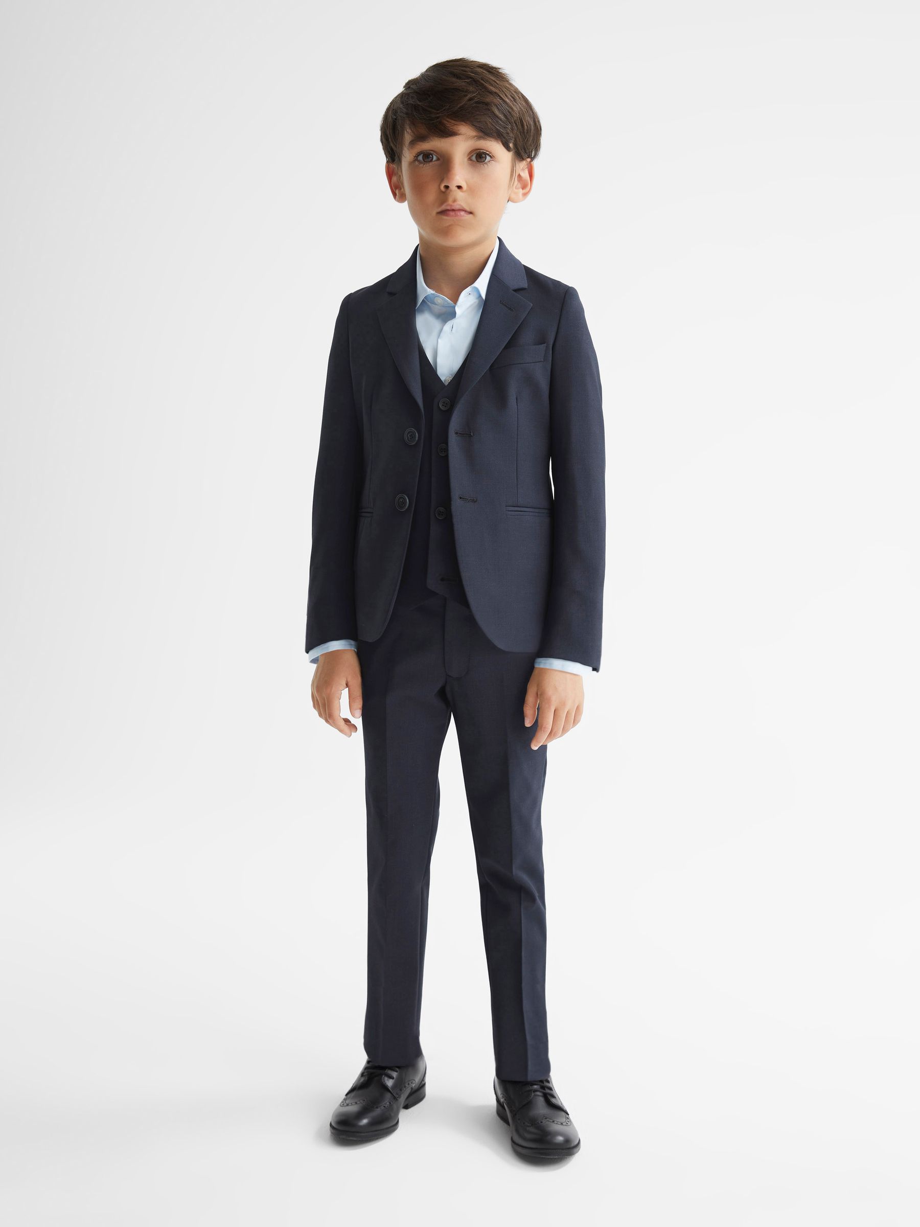 Junior Modern Fit Mixer Blazer in Navy - Image 4 of 6
