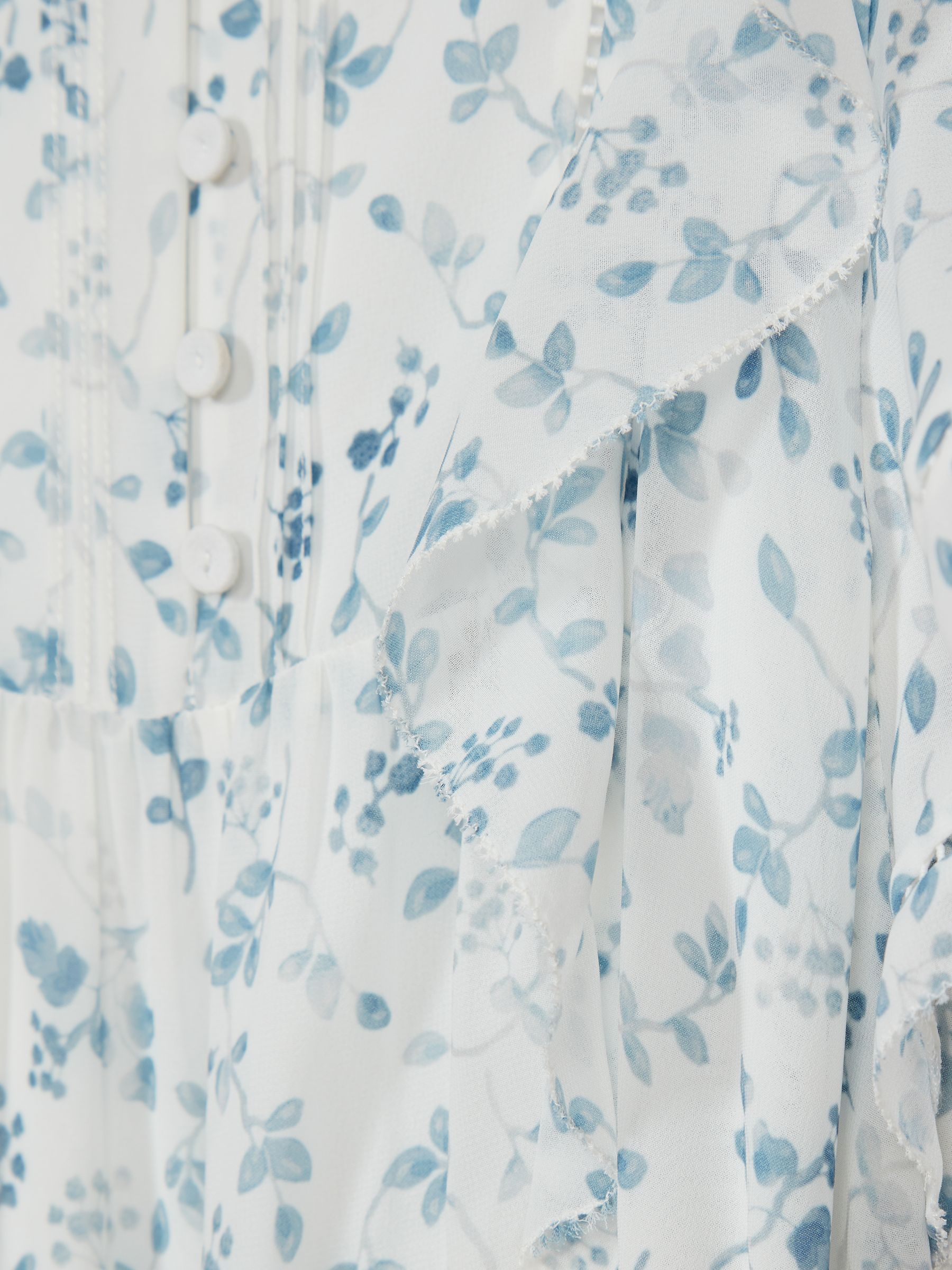 Print Pleated Jumpsuit in Blue Print - Image 5 of 6