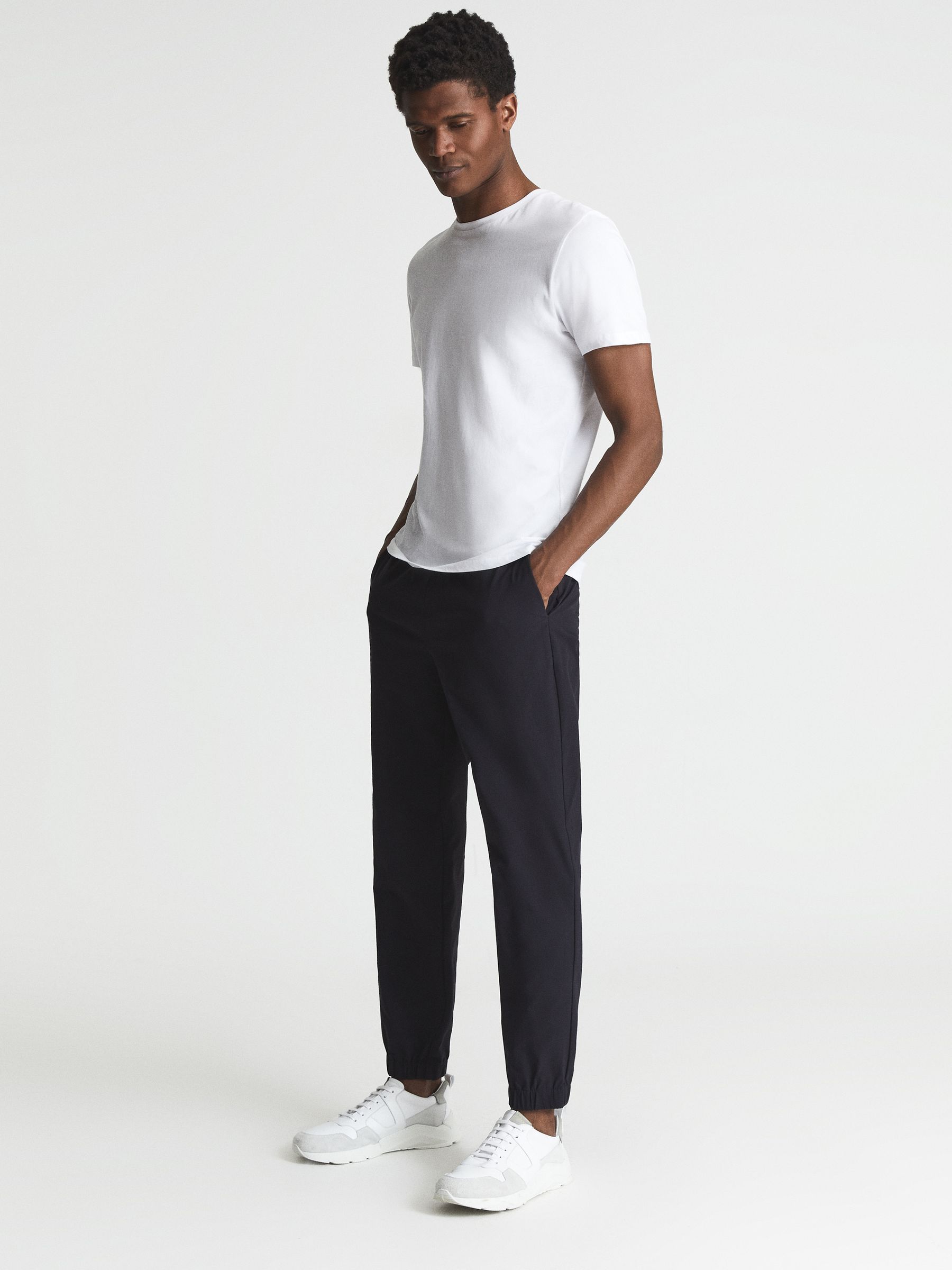 Elasticated Waist Technical Trousers in Navy - Image 3 of 6