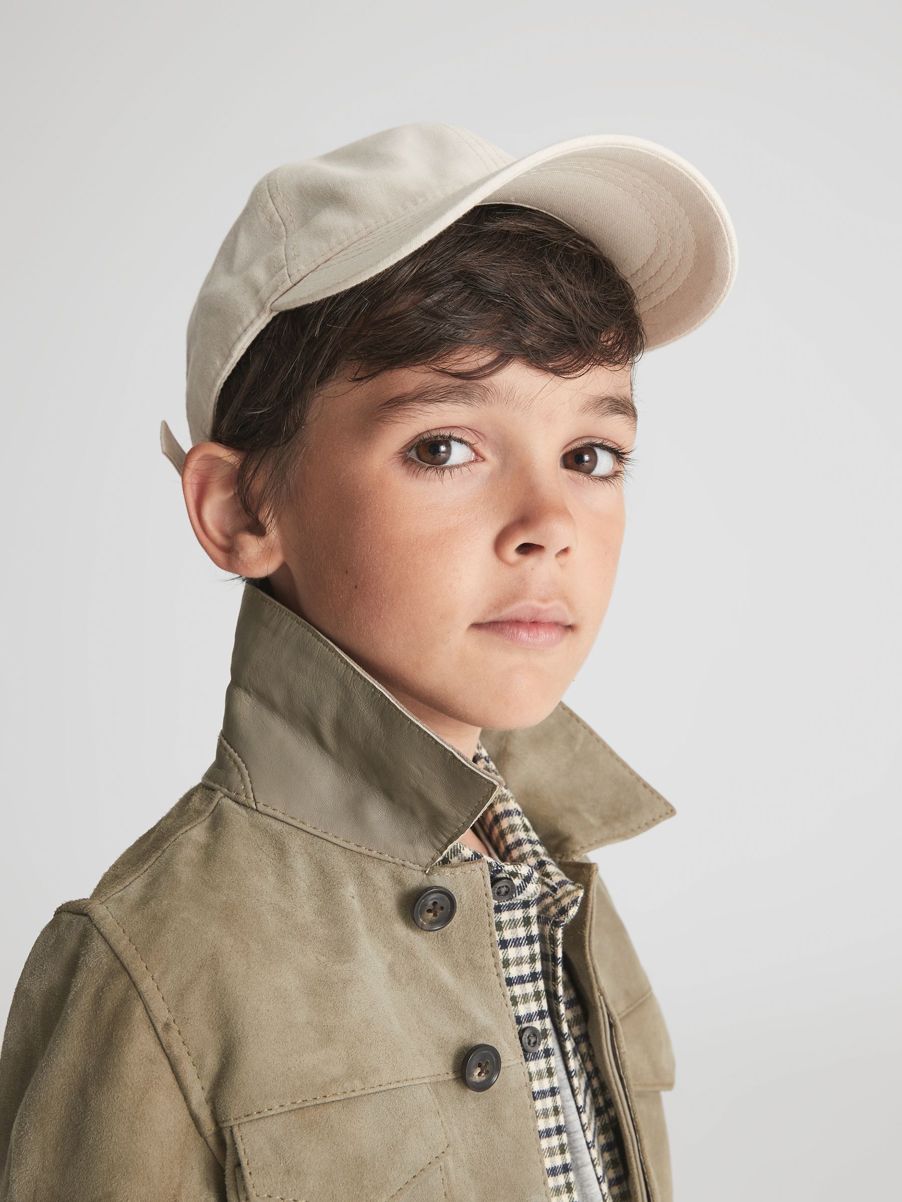 Junior Suede Overshirt in Sage - Image 4 of 9