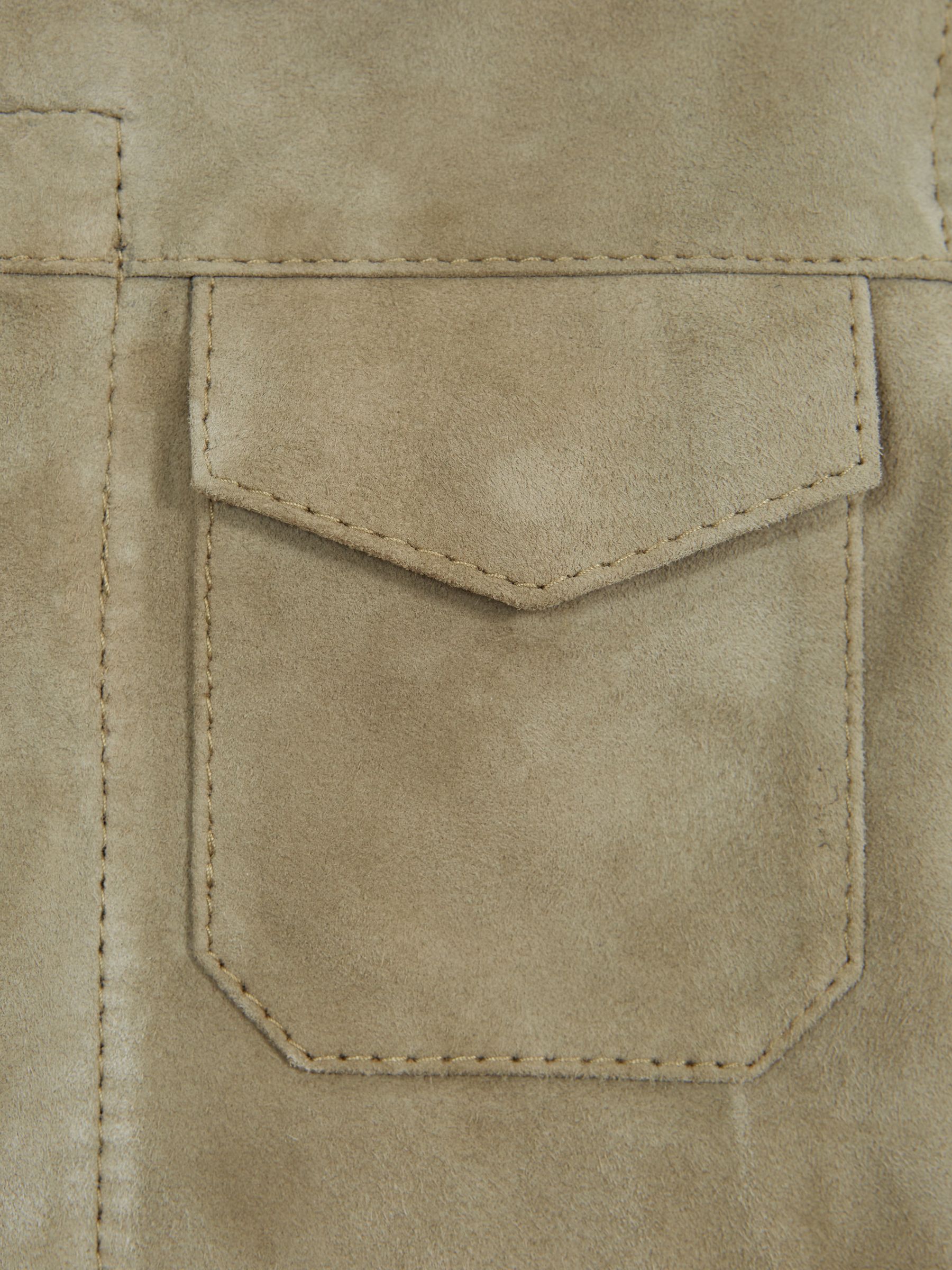 Junior Suede Overshirt in Sage - Image 9 of 9