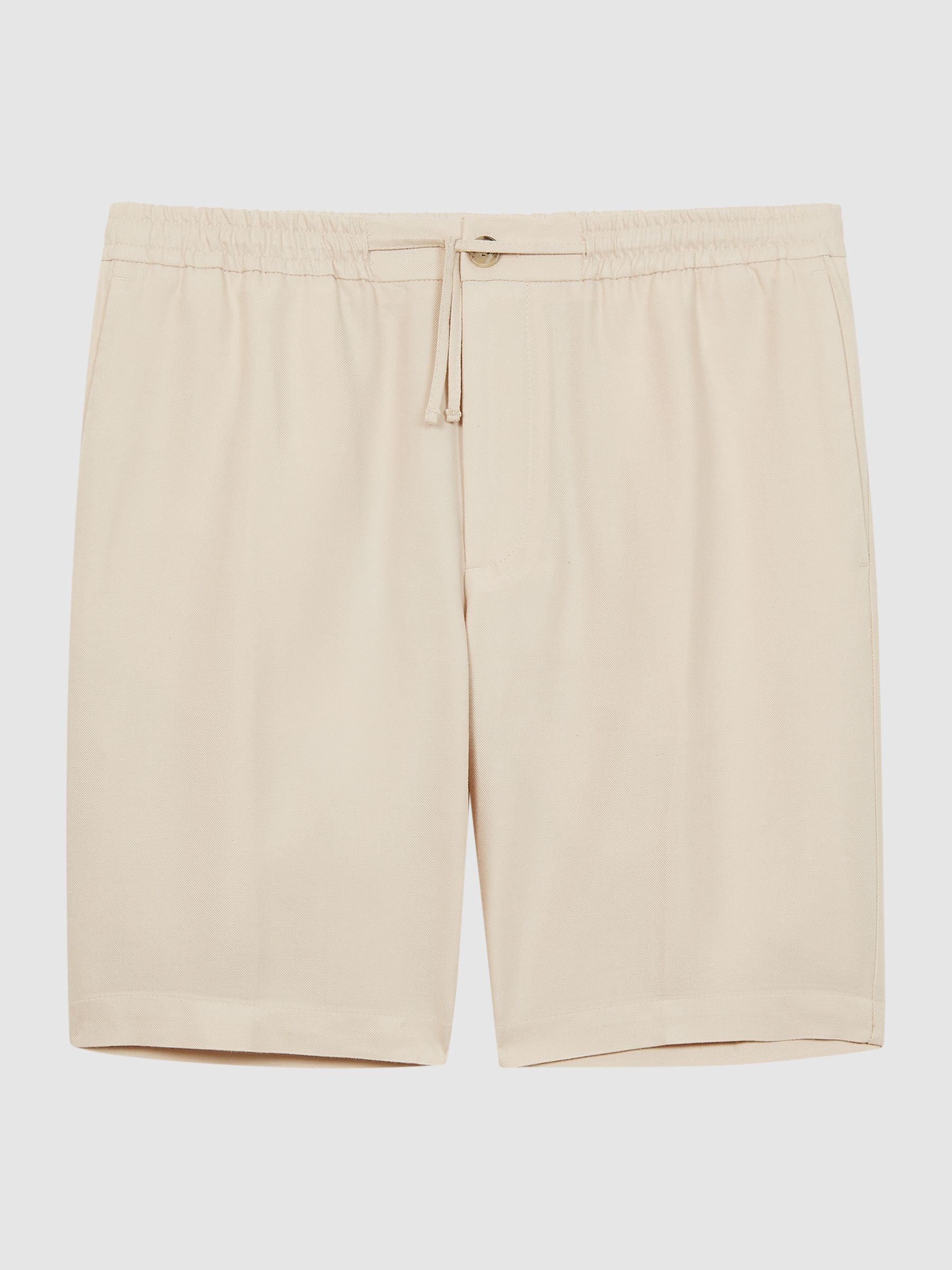 Casual Linen Shorts in Stone - Image 2 of 5