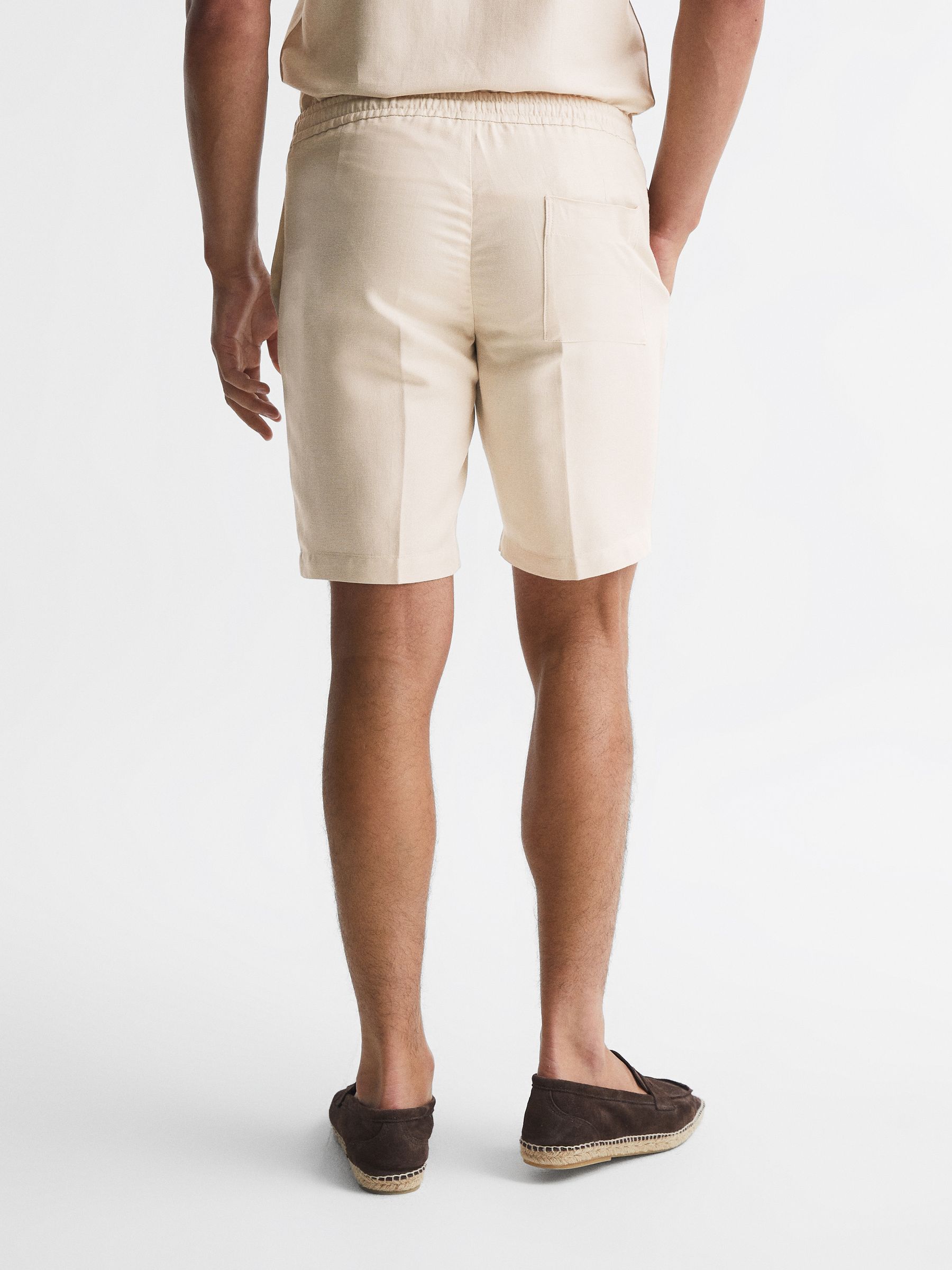 Casual Linen Shorts in Stone - Image 5 of 5