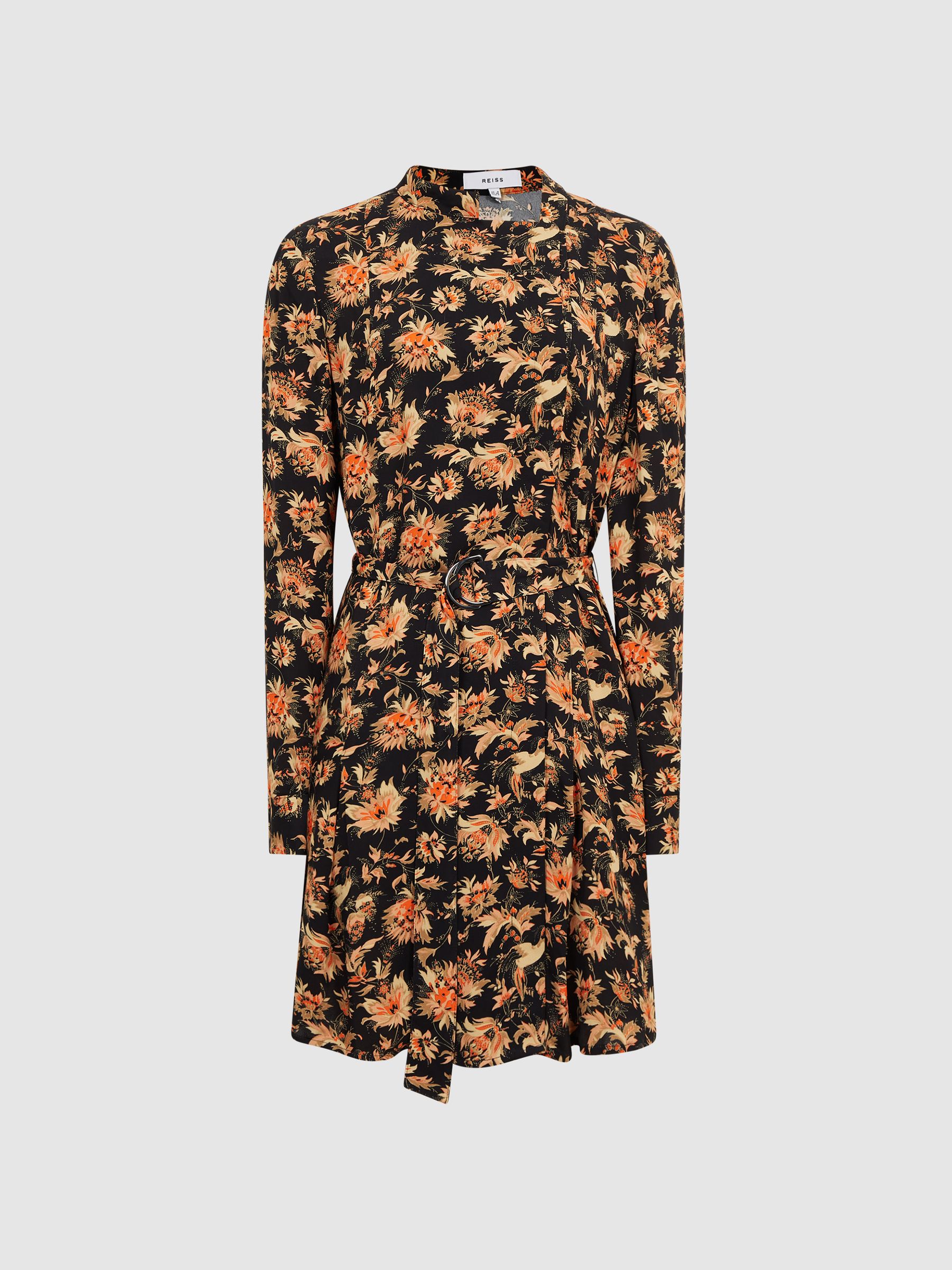 Vintage Print Floral Flippy Dress in Black - Image 2 of 7