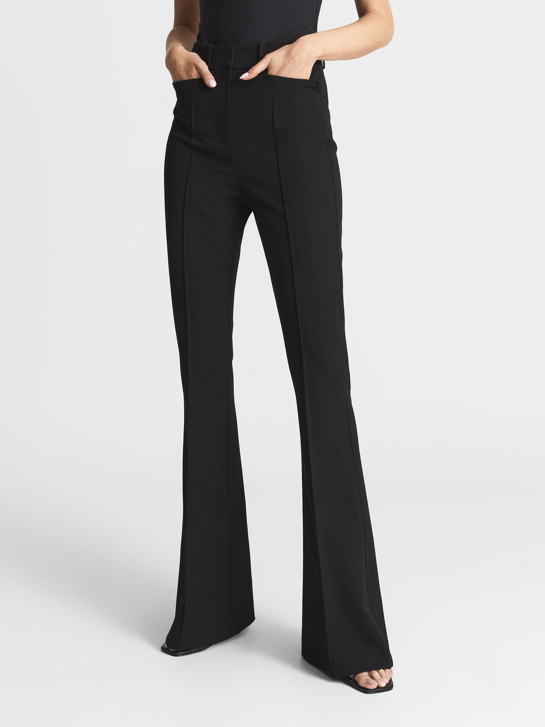 Flared Trousers in Black - Image 3 of 7