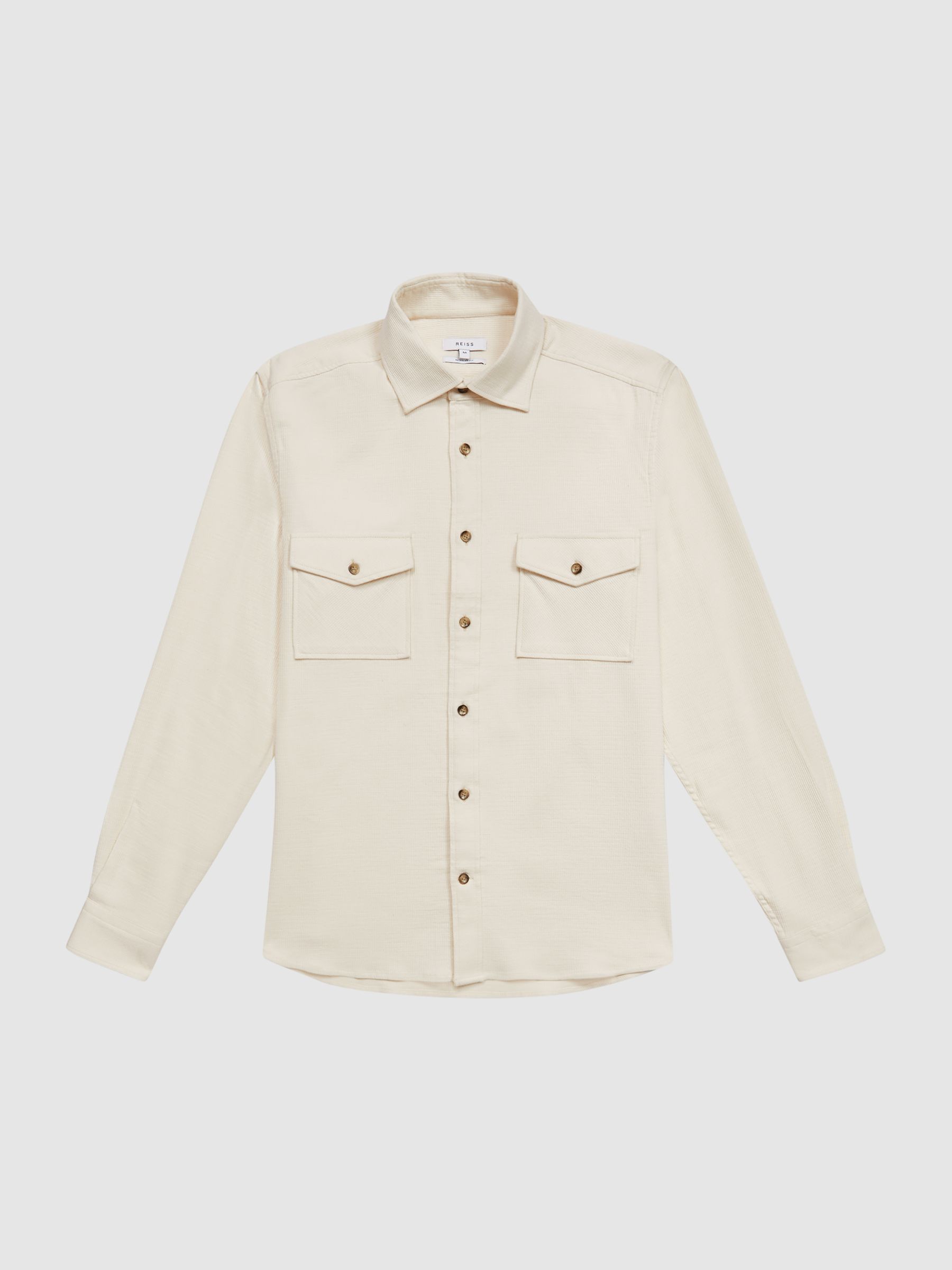 Twill Jersey Overshirt in Ecru - Image 2 of 7