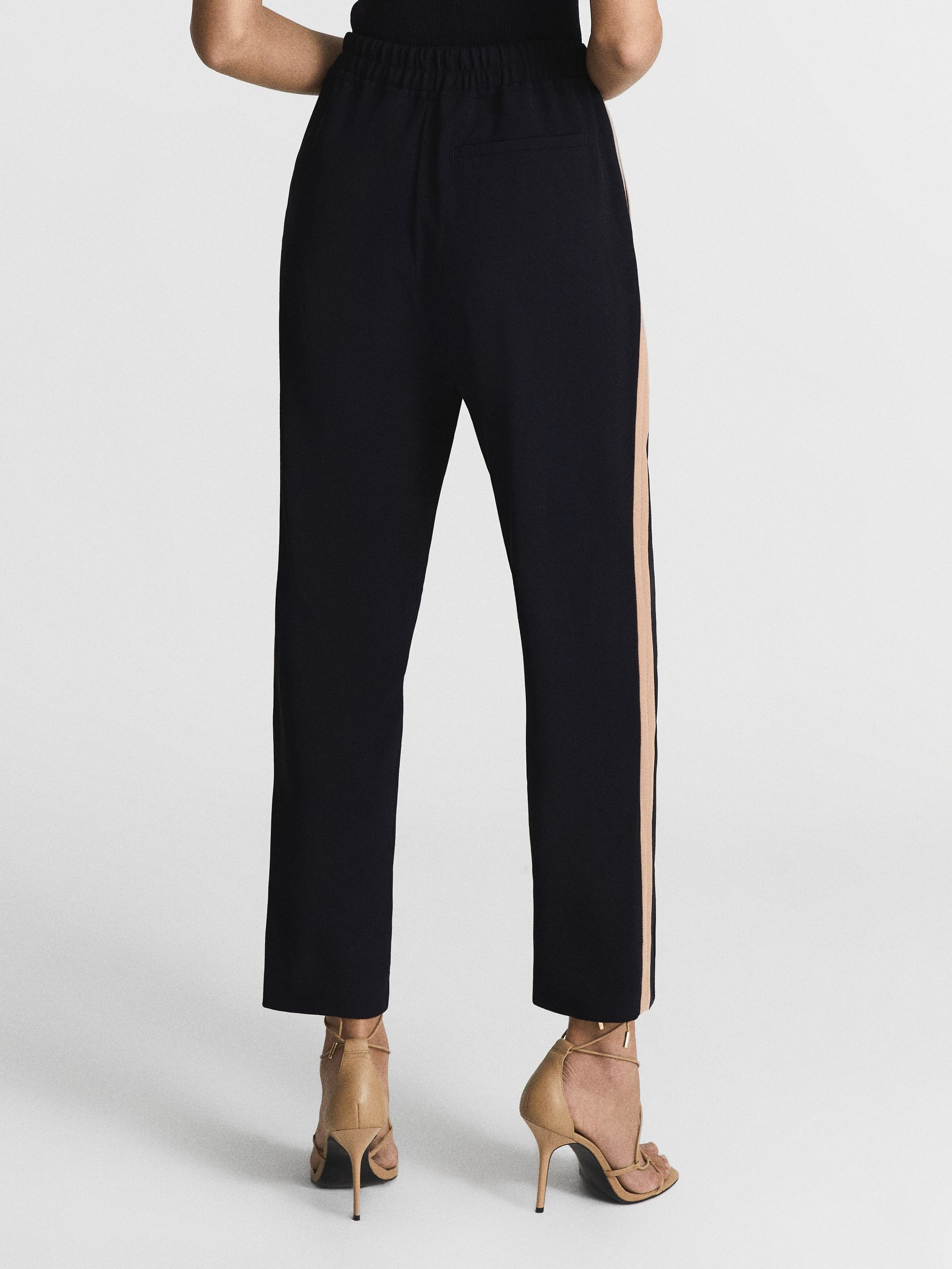Tapered Side Stripe Trousers in Navy - Image 5 of 7