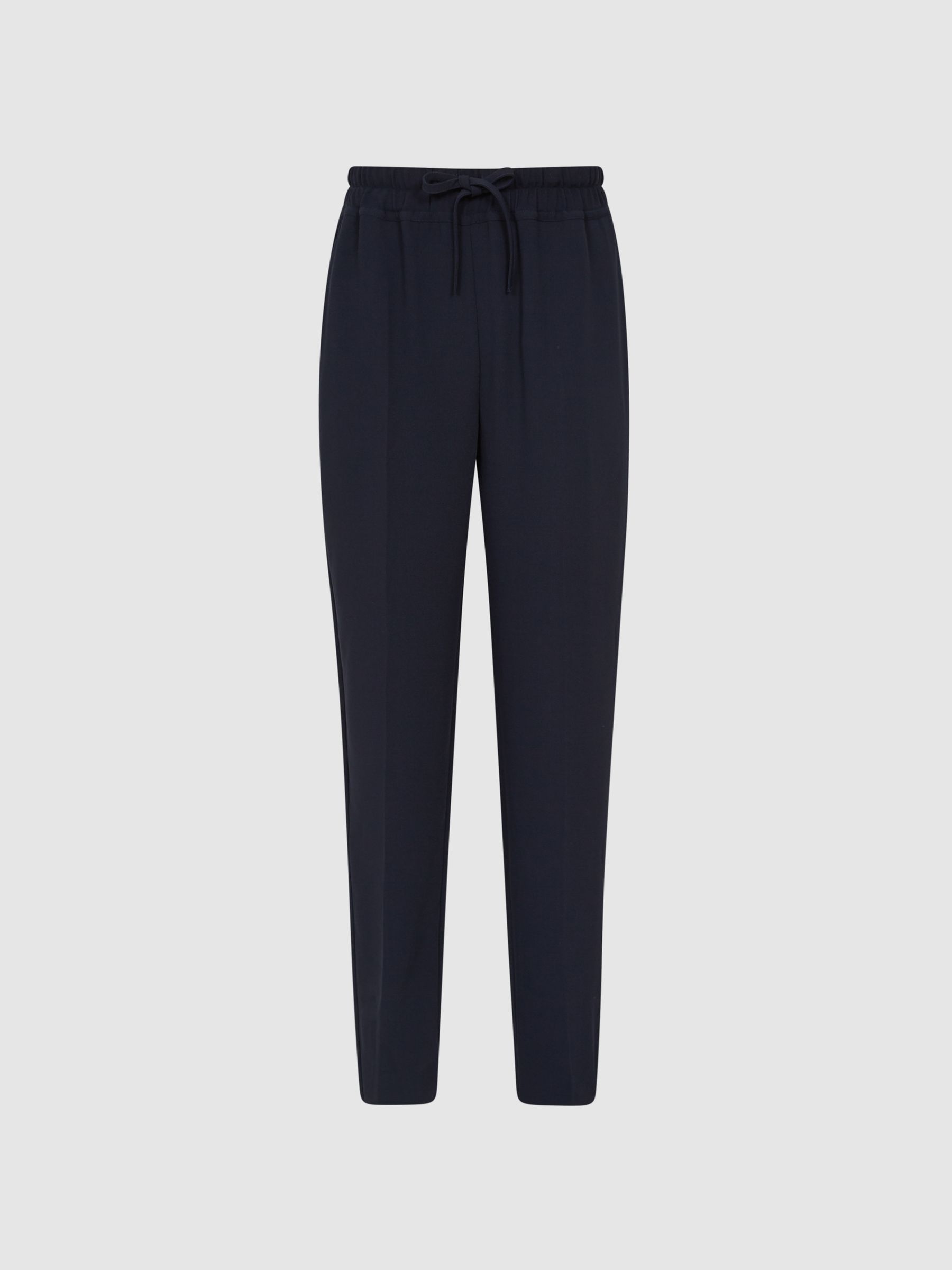 Petite Tapered Pull On Trousers in Navy - Image 2 of 7