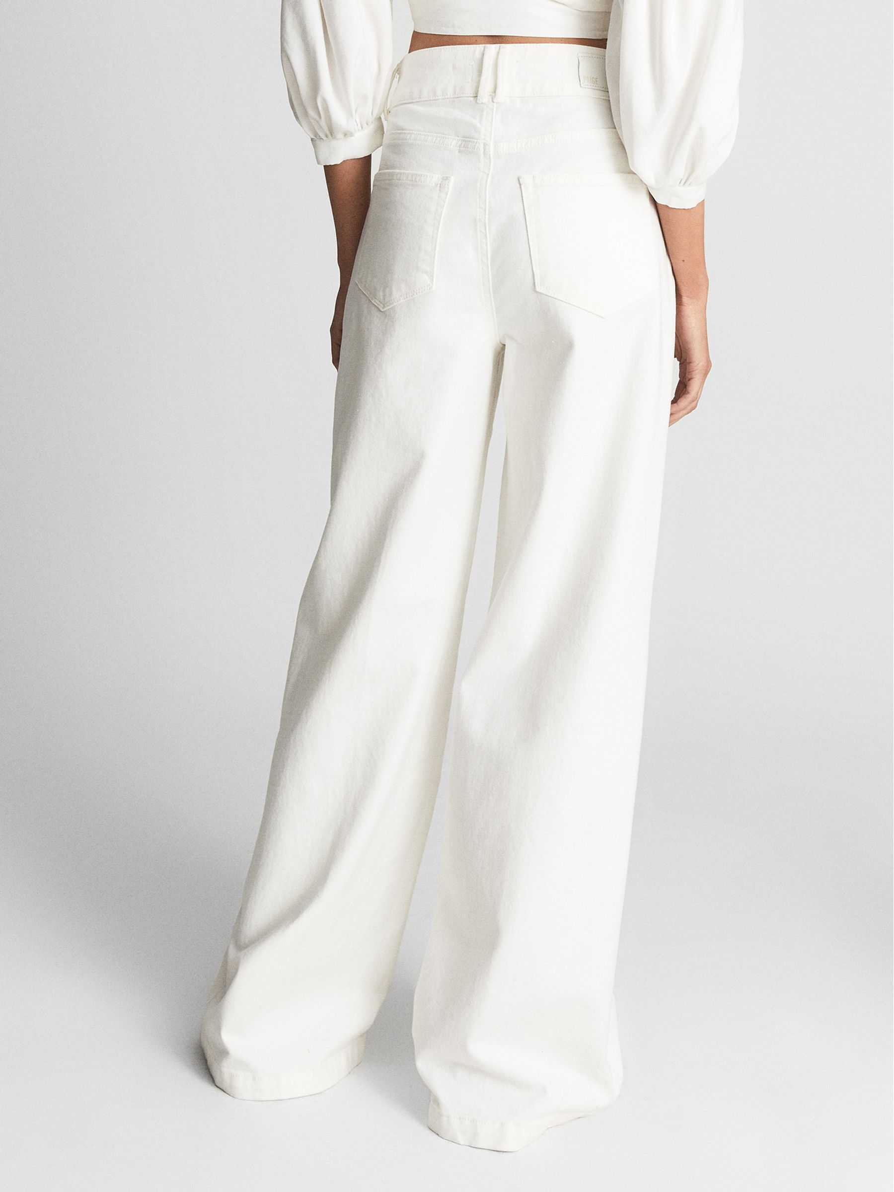 Paige Wide Leg Jeans in Ecru - Image 5 of 7