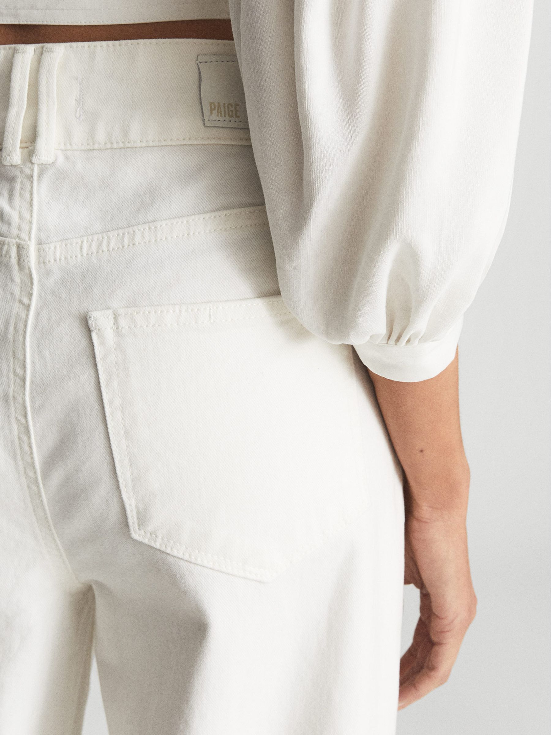 Paige Wide Leg Jeans in Ecru - Image 6 of 7