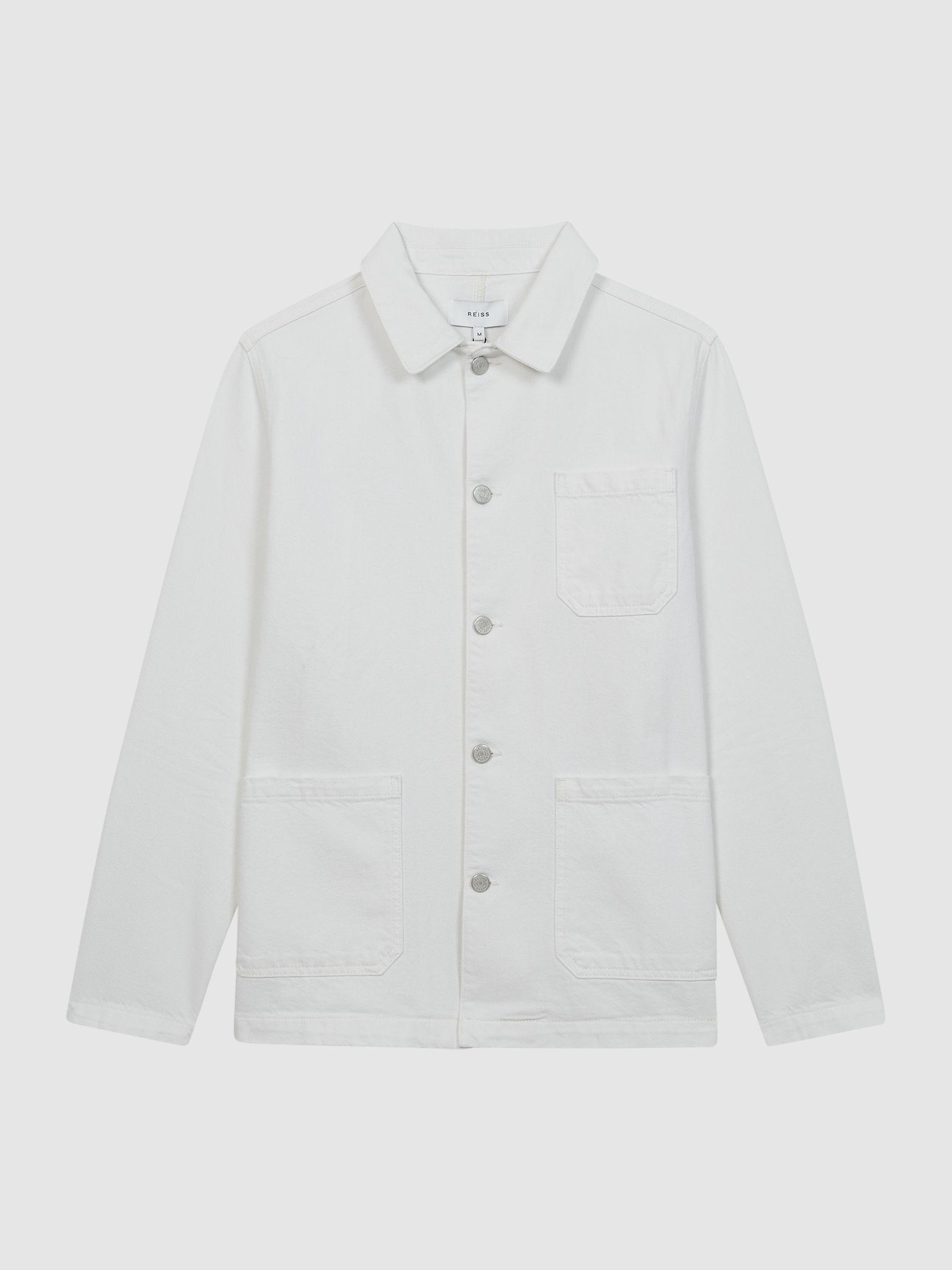 Cotton Twill Worker Jacket in White - Image 2 of 6