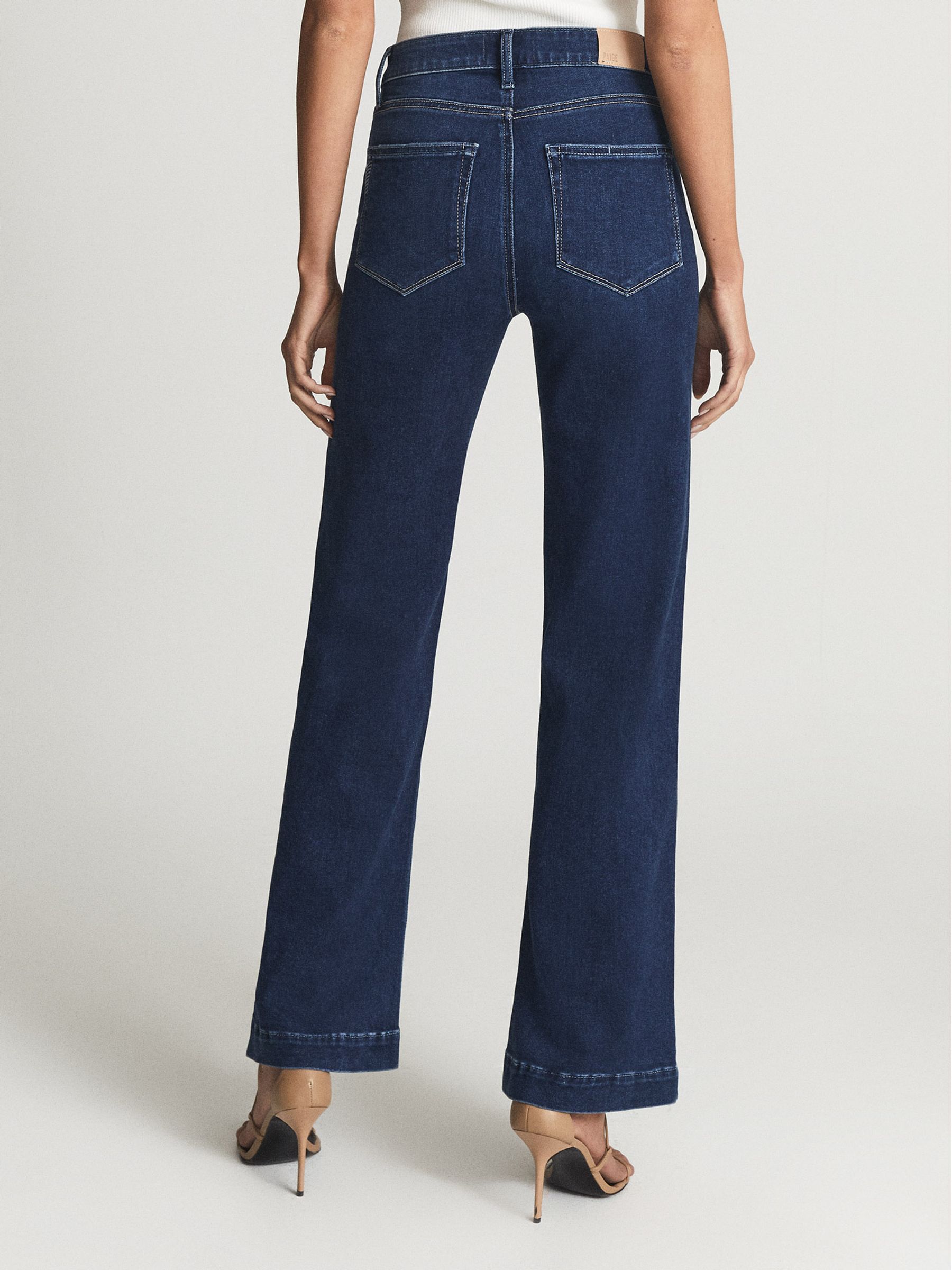 Paige High Rise Flared Jeans in Pale Blue - Image 5 of 7