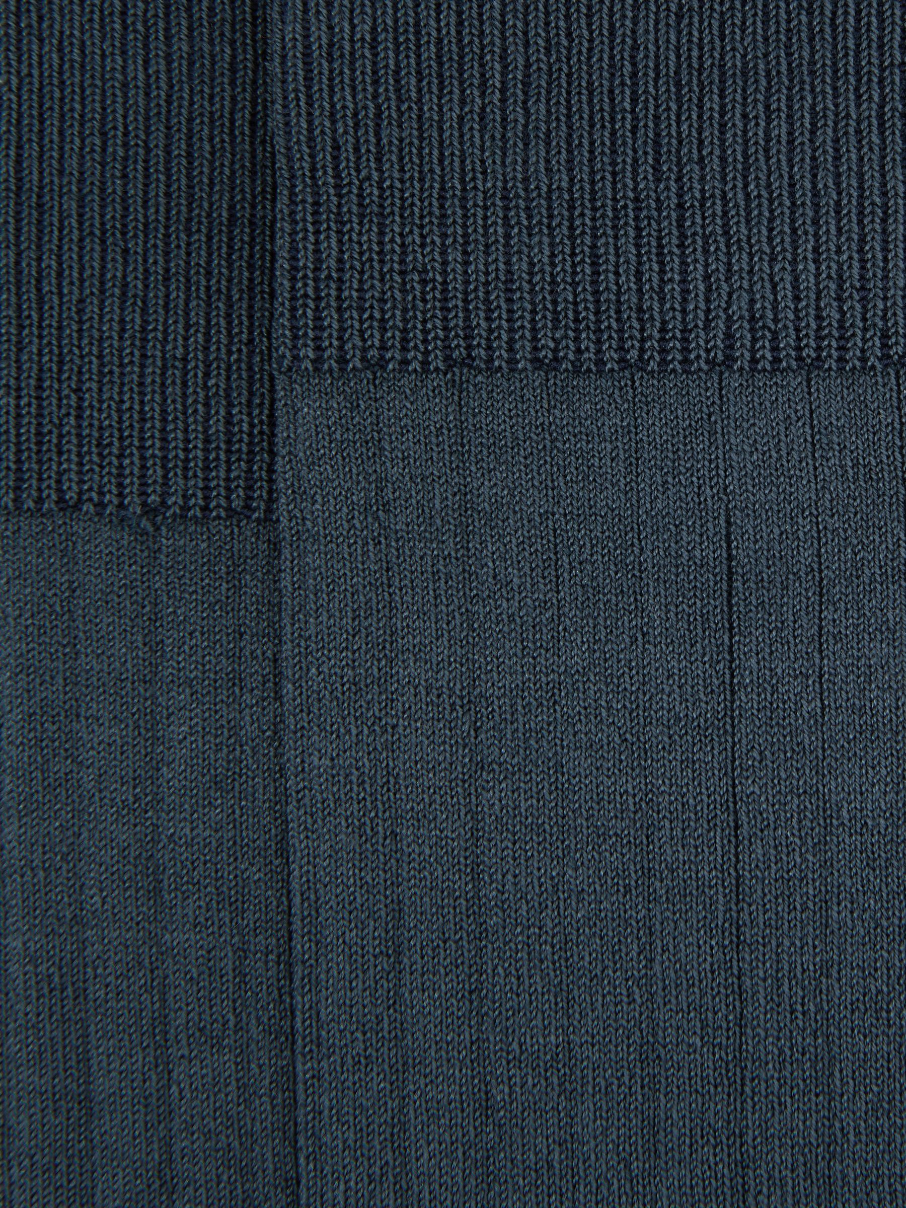 Cotton-Blend Ribbed Socks in Airforce Blue - image 3
