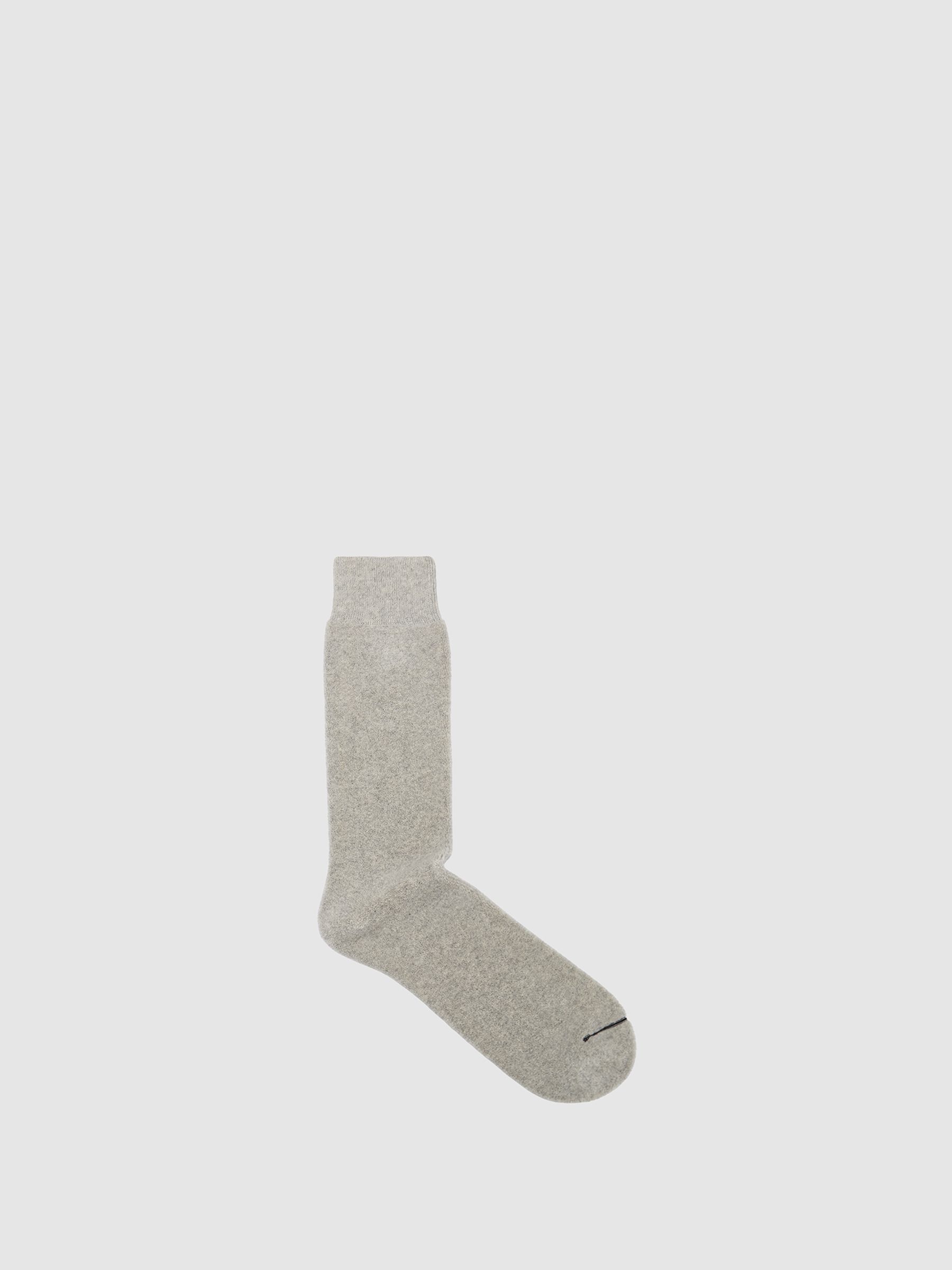 Cotton Blend Terry Towelling Socks in Grey Melange - Image 2 of 4