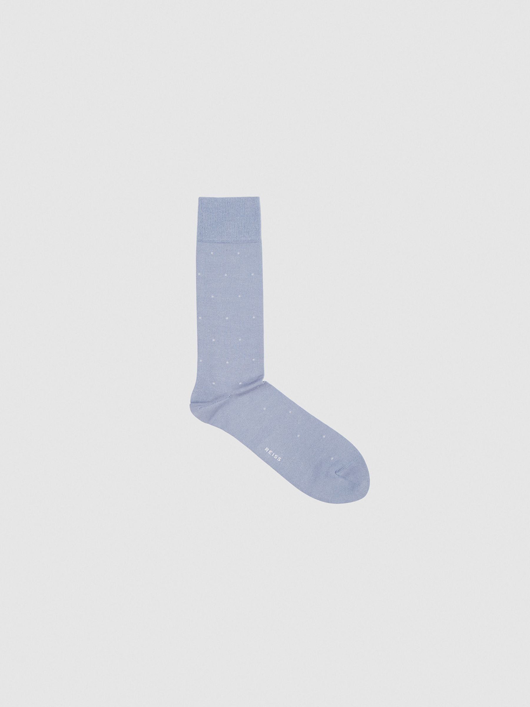 Polka Dot Socks in Airforce Blue - Image 2 of 4