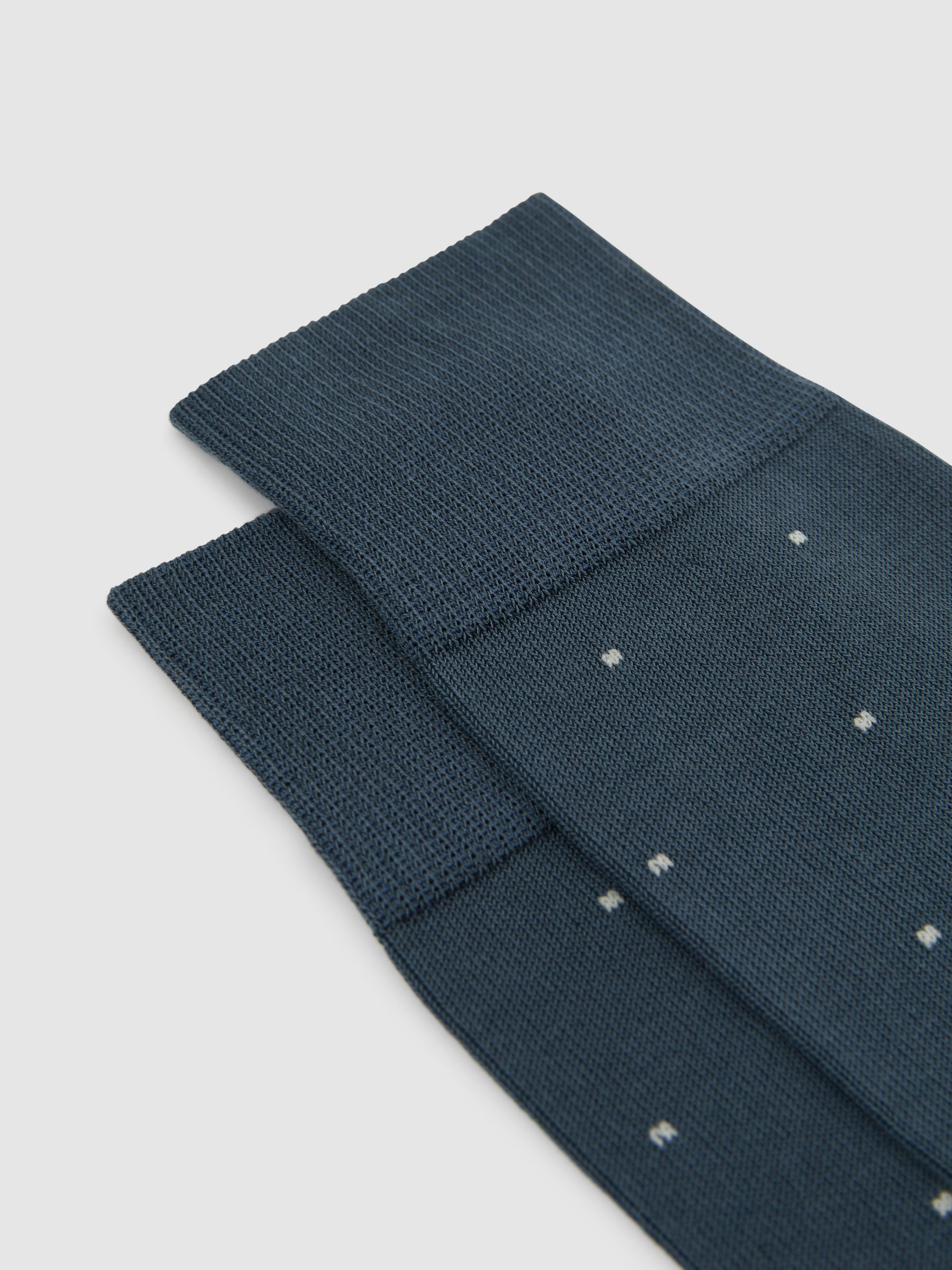 Polka Dot Socks in Airforce Blue - Image 3 of 4