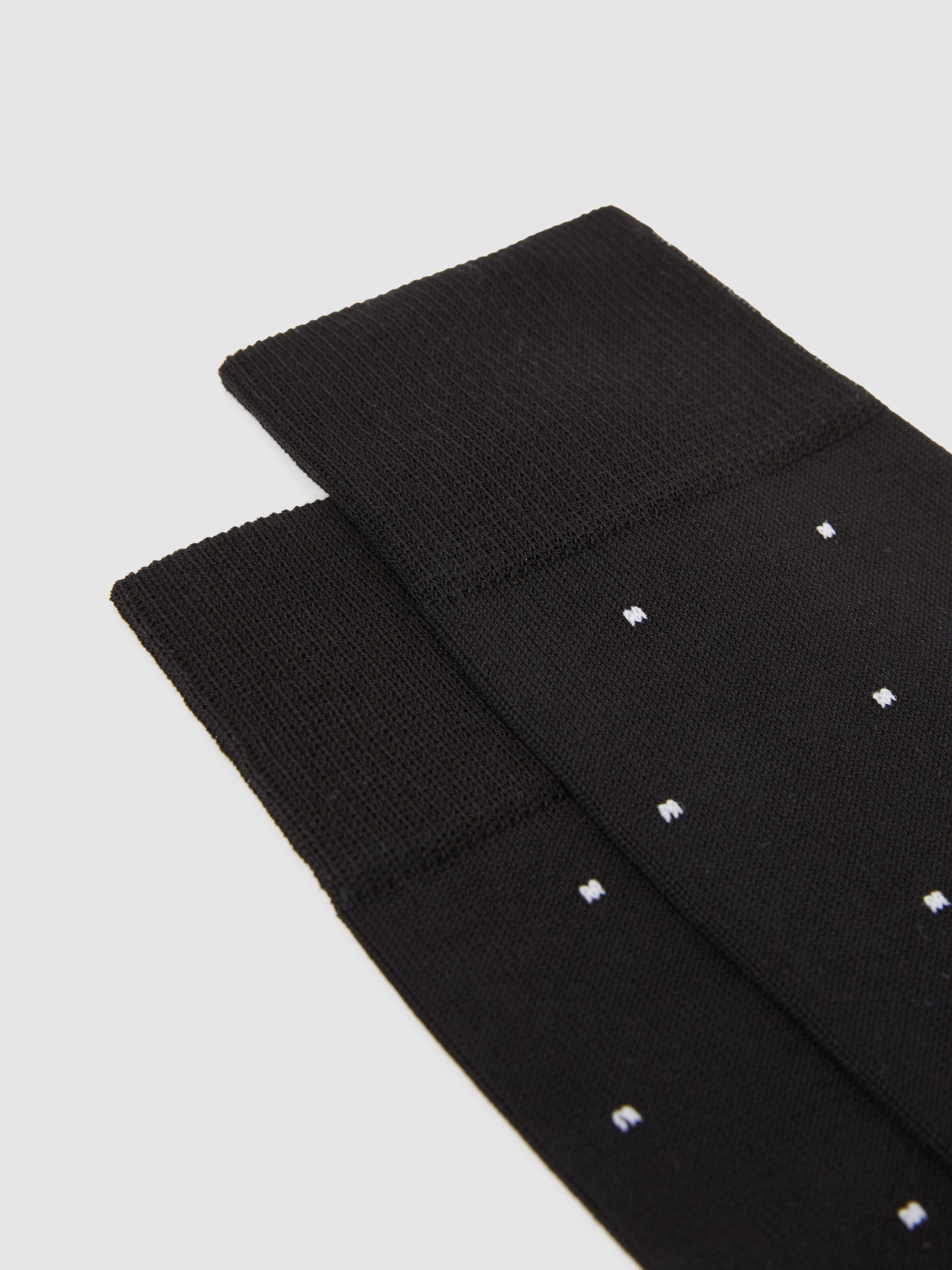 Polka Dot Socks in Black - Image 2 of 3