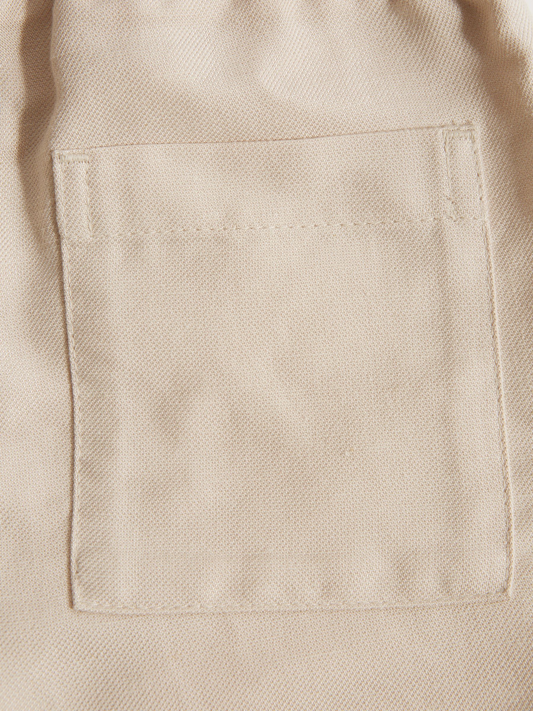Textured Linen Blend Shorts in Stone - Image 4 of 4