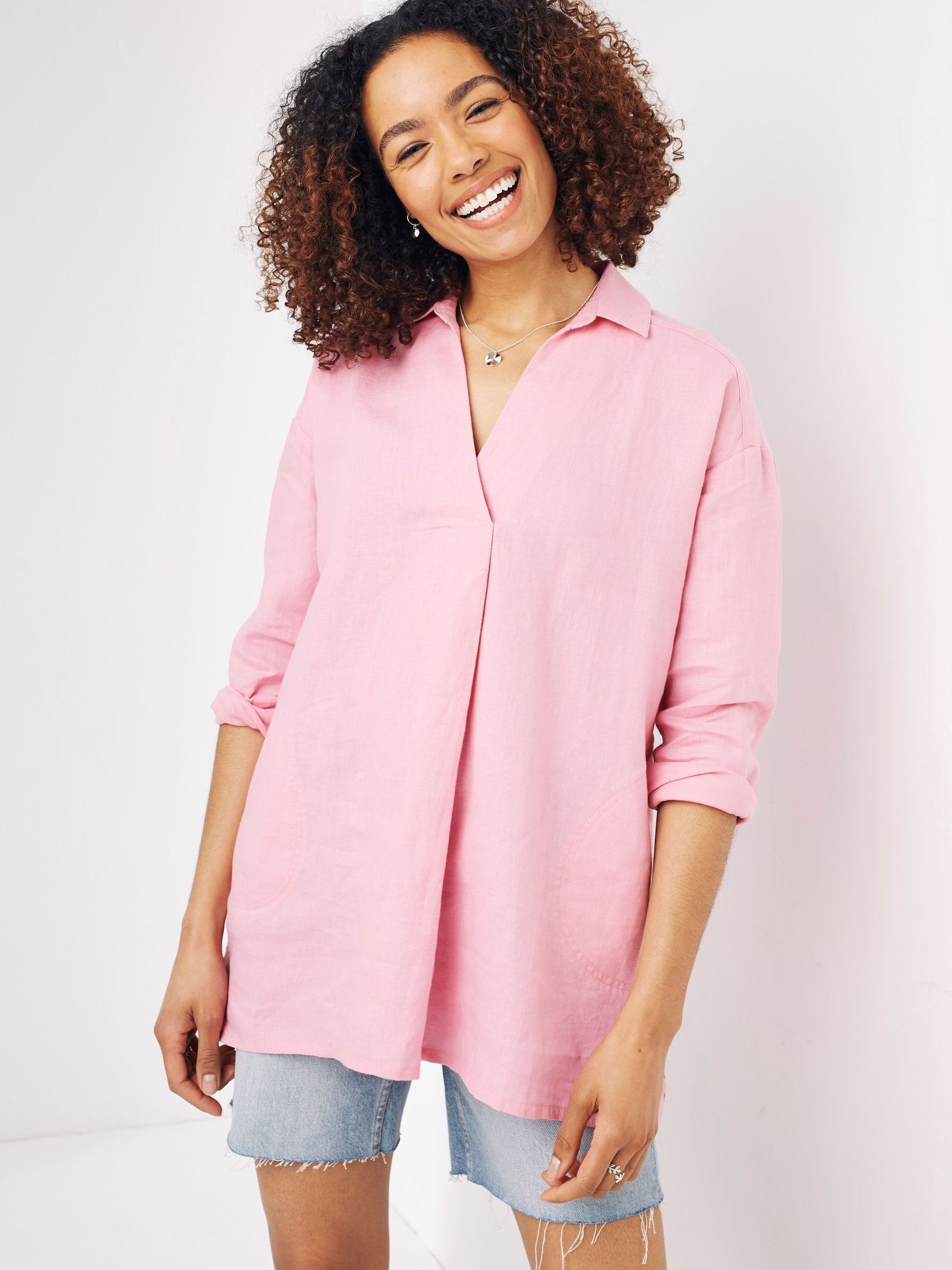 Pink Saunton Linen Shirt - Image 1 of 4 Pink Saunton Linen Shirt - Image 1 of 4