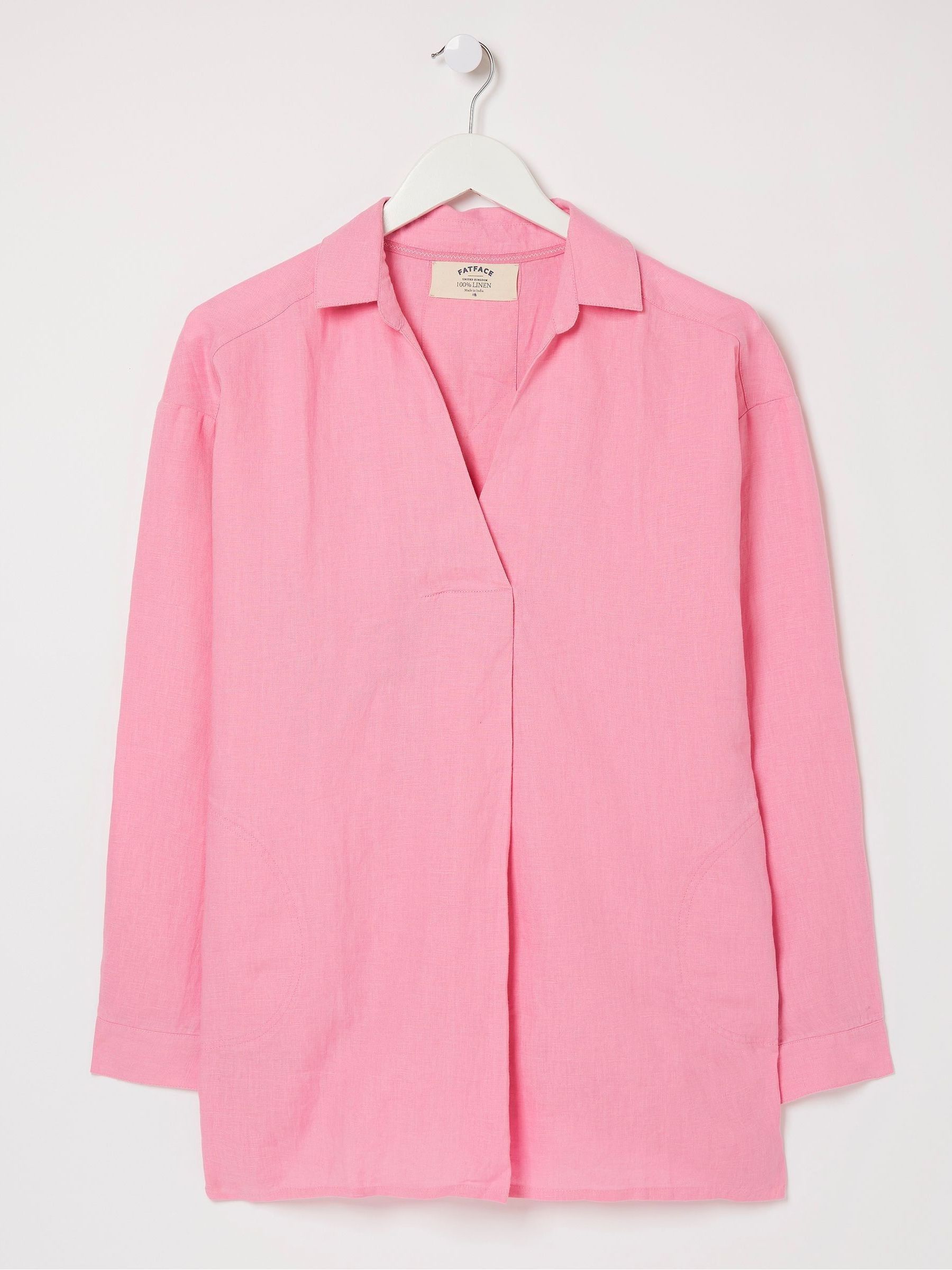 Pink Saunton Linen Shirt - Image 4 of 4 Pink Saunton Linen Shirt - Image 4 of 4