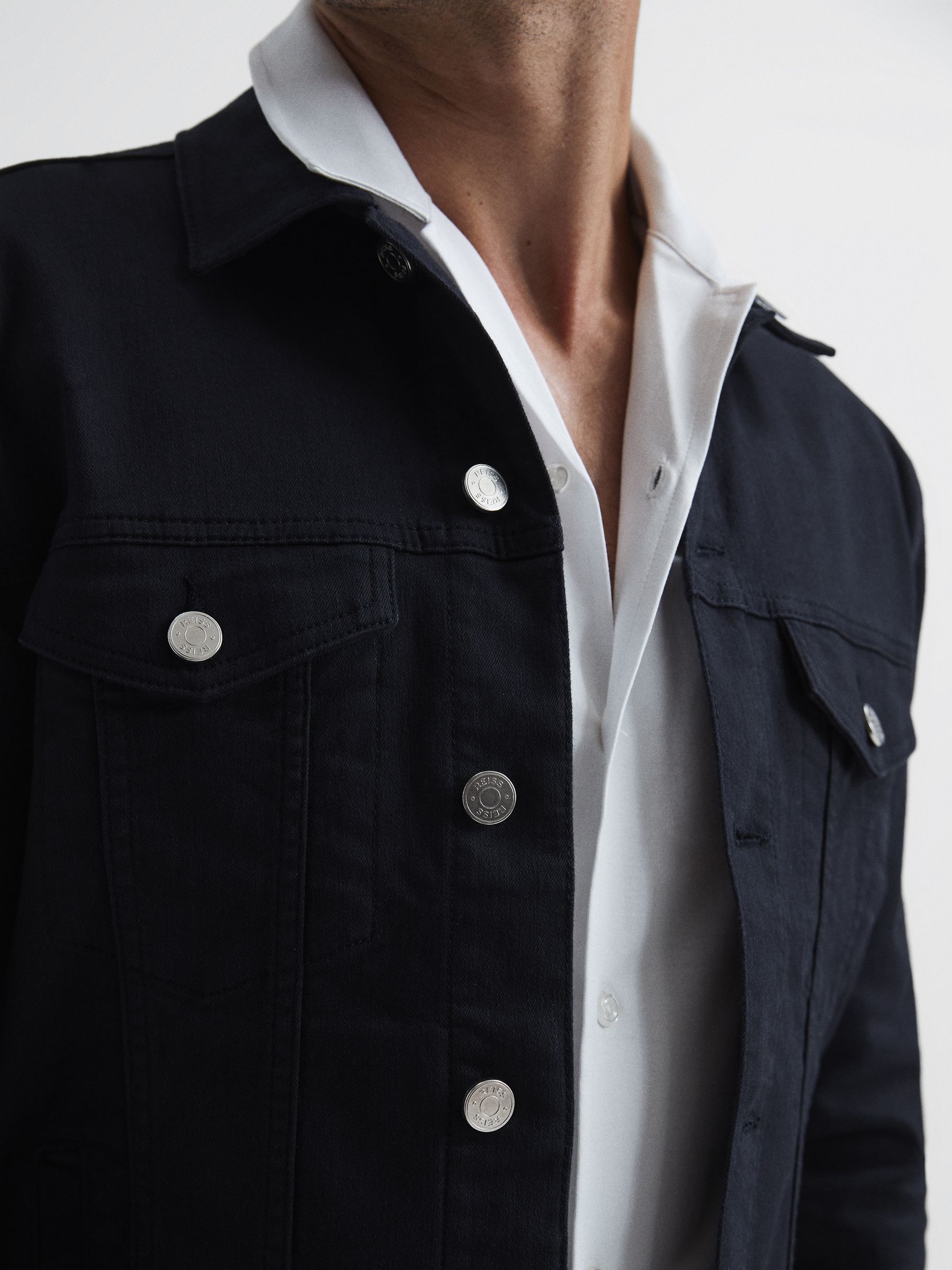 Staywash Denim Trucker Jacket in Indigo - Image 4 of 6