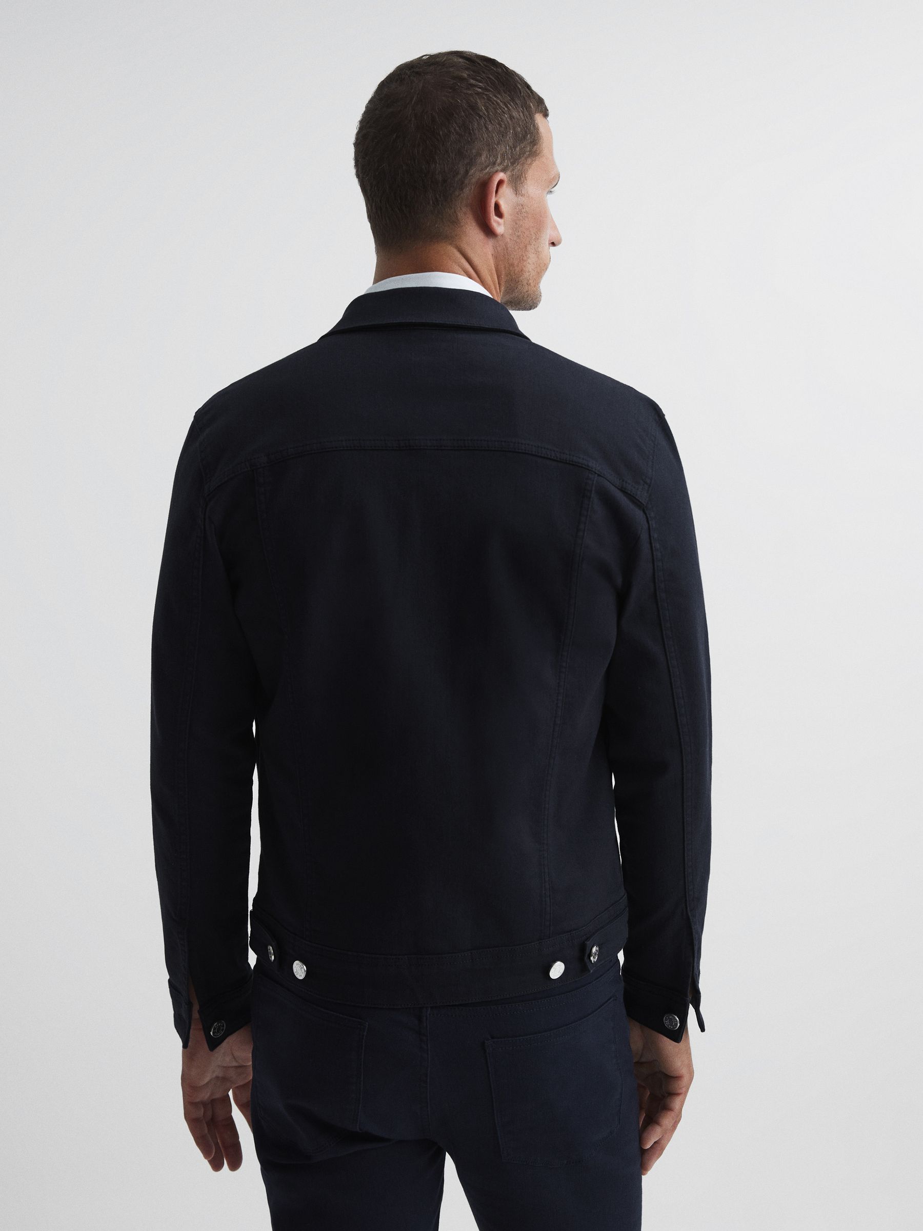 Staywash Denim Trucker Jacket in Indigo - Image 5 of 6