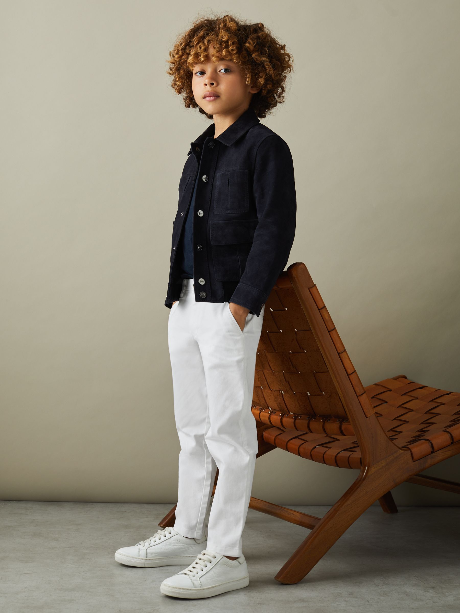 3-9 yrs Slim Fit Casual Chinos in White - Image 1 of 4