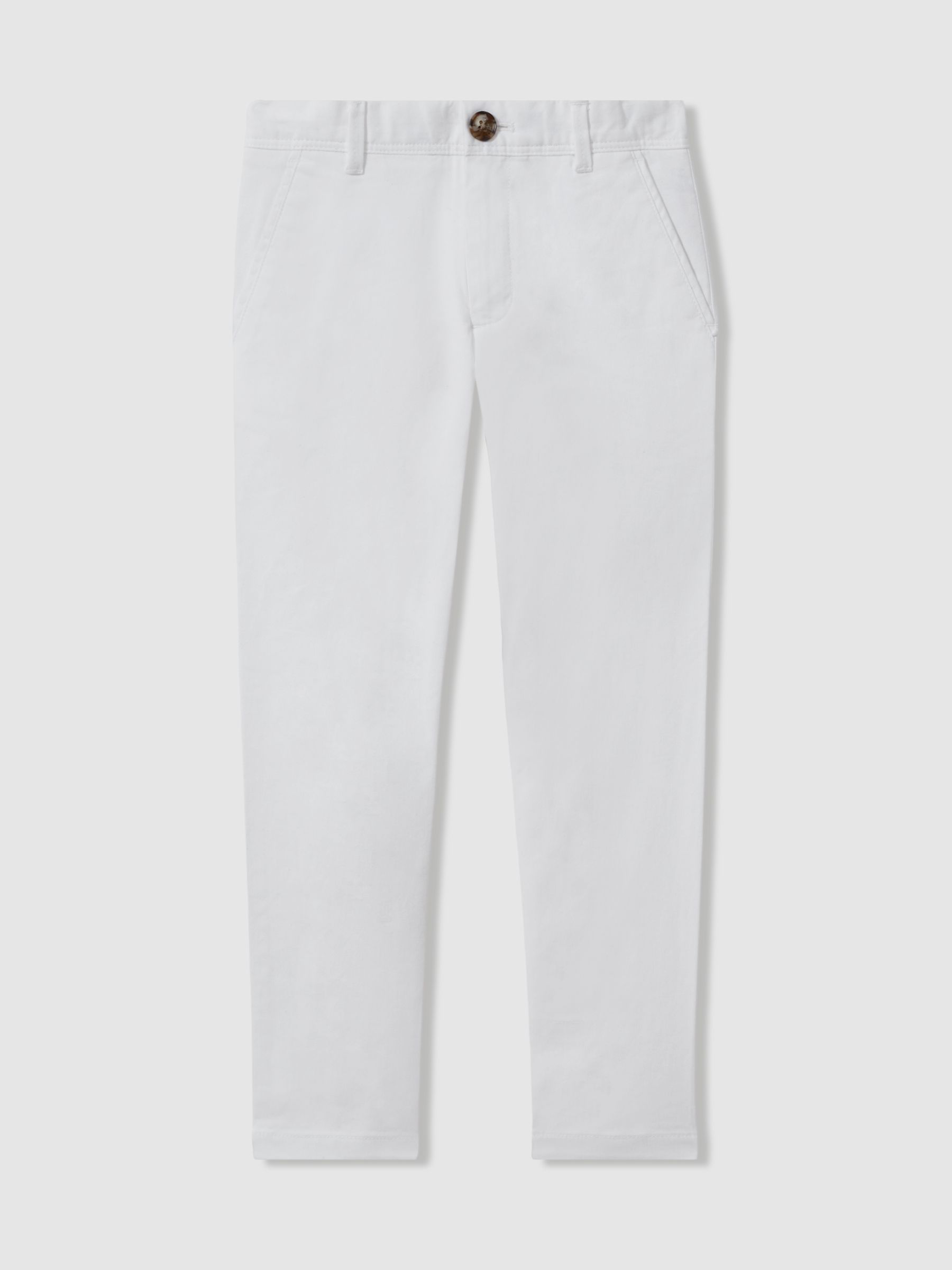 3-9 yrs Slim Fit Casual Chinos in White - Image 2 of 4