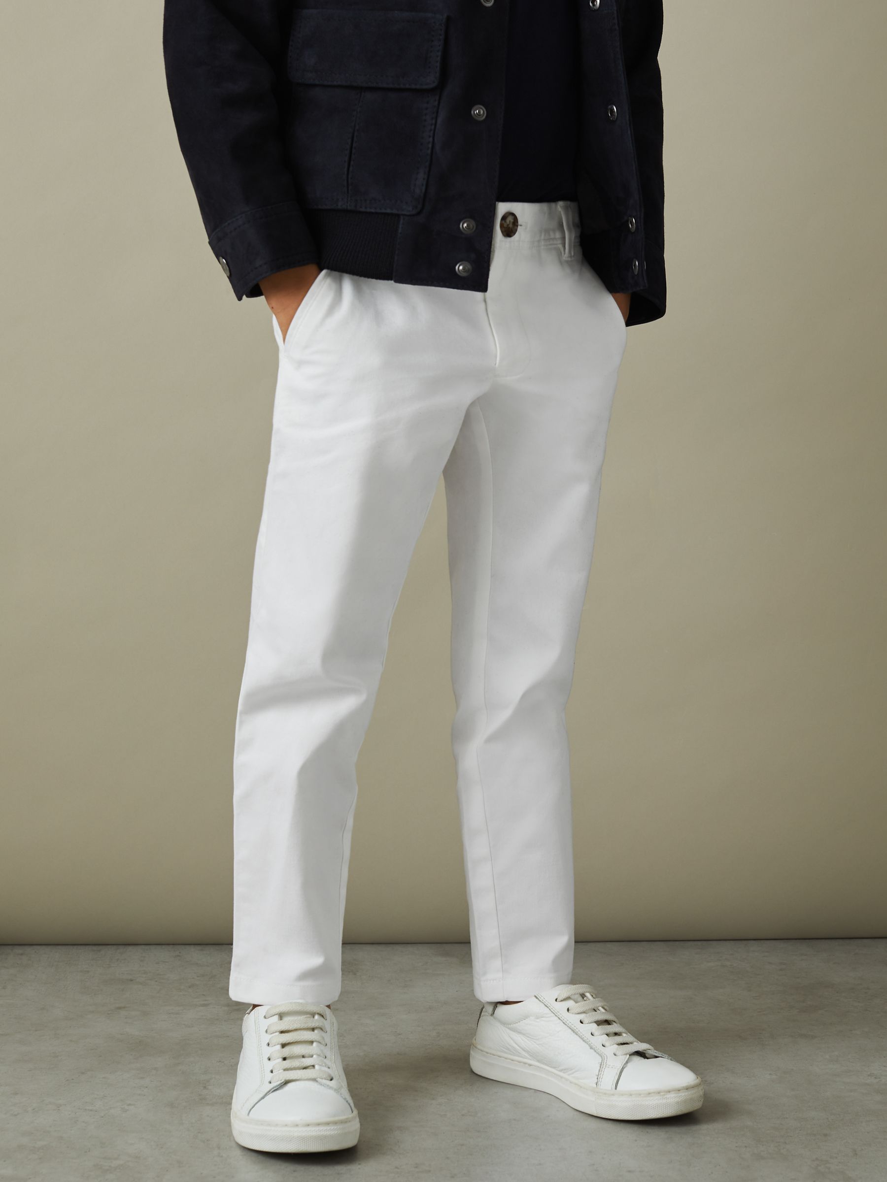 3-9 yrs Slim Fit Casual Chinos in White - Image 3 of 4